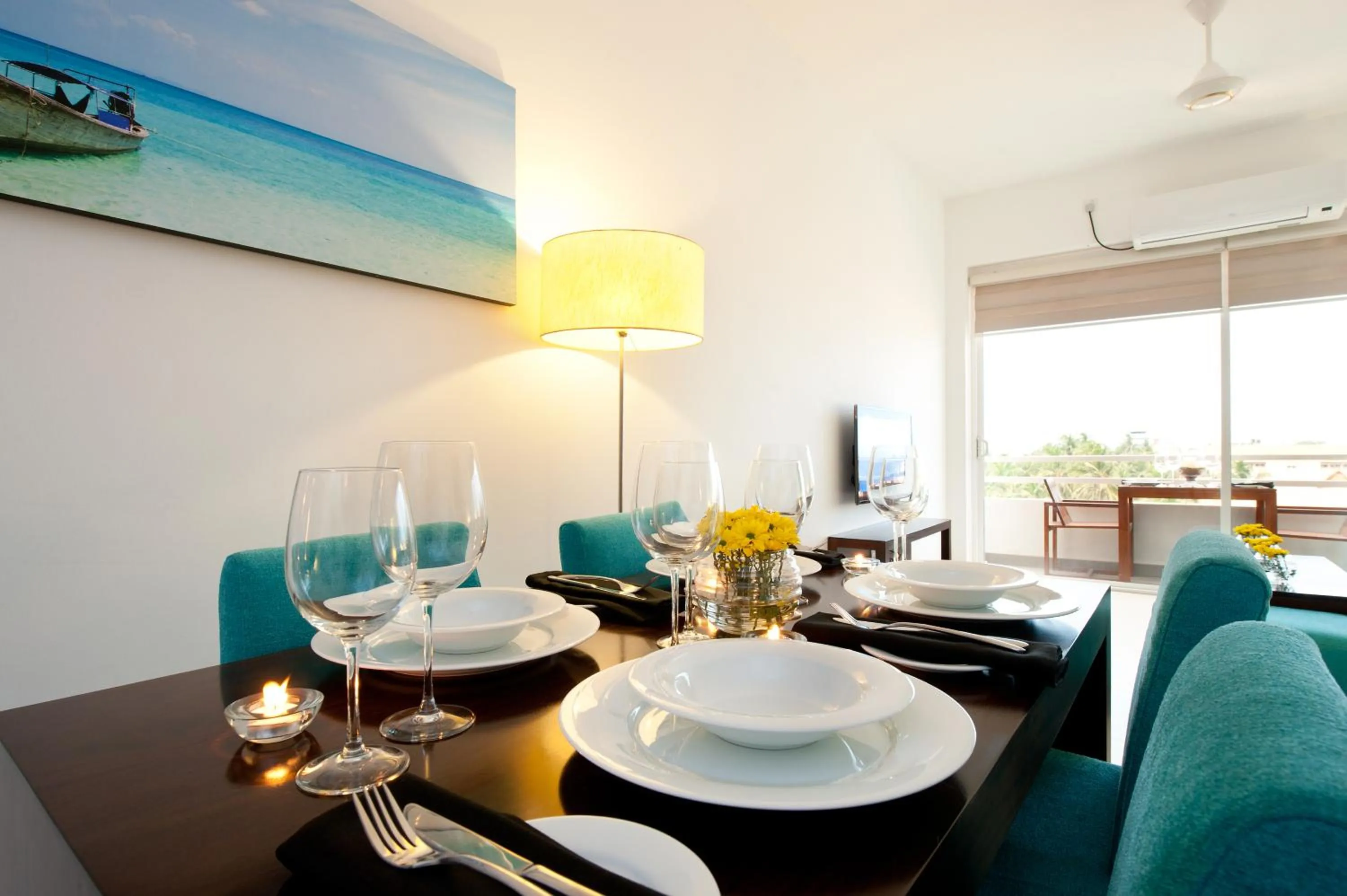 Dining area in The Beach Apartments