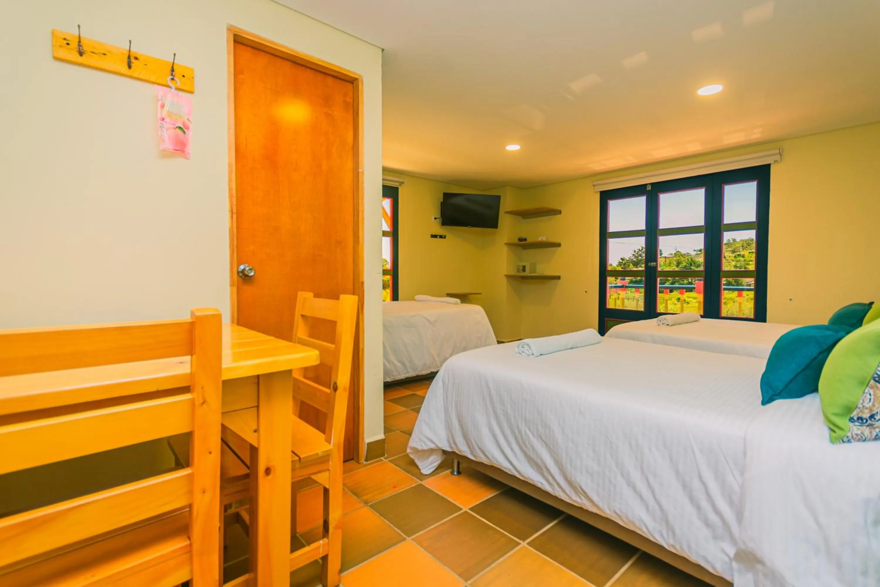 Bed in Hotel Bambu Guatape