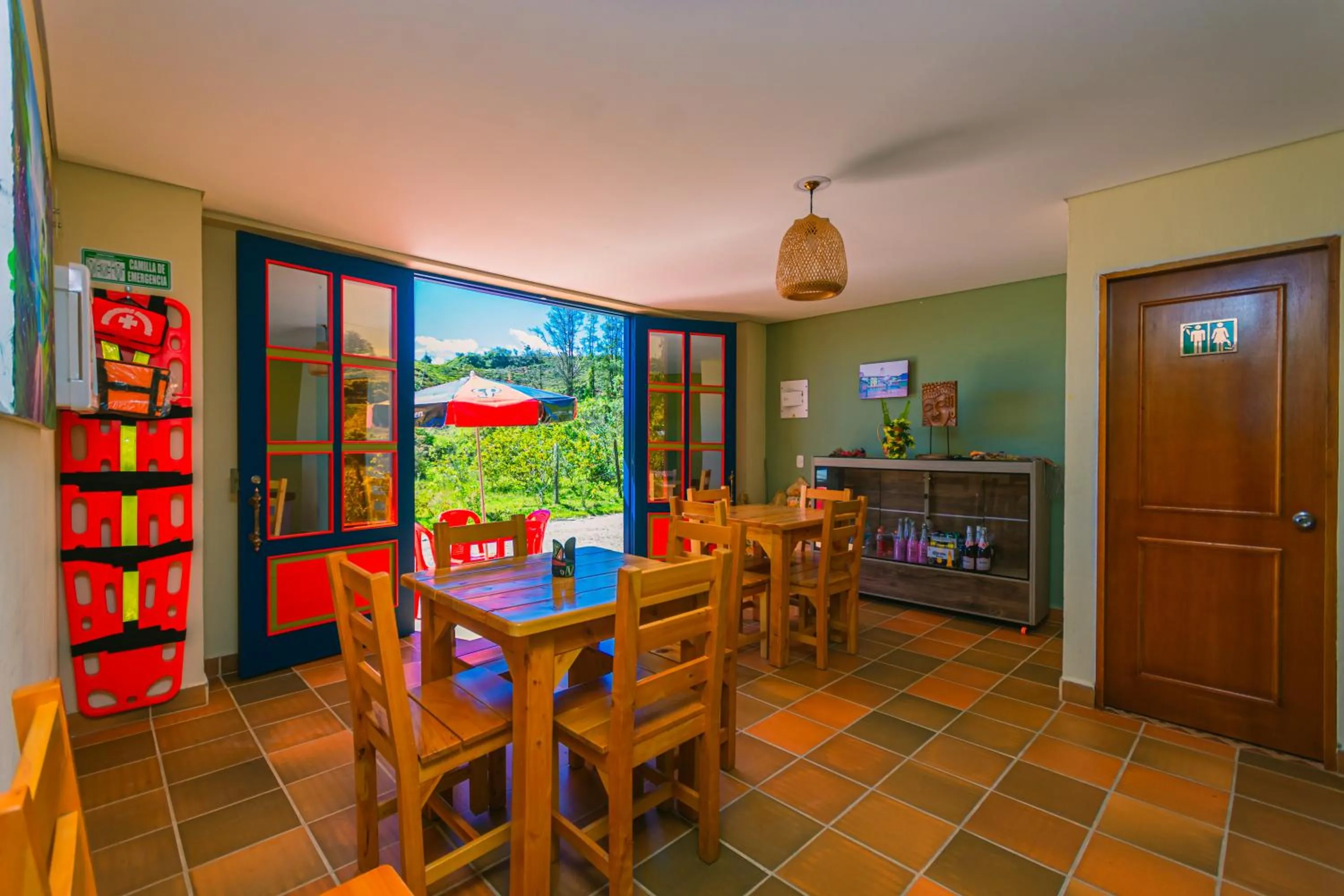 Dining area in Hotel Bambu Guatape