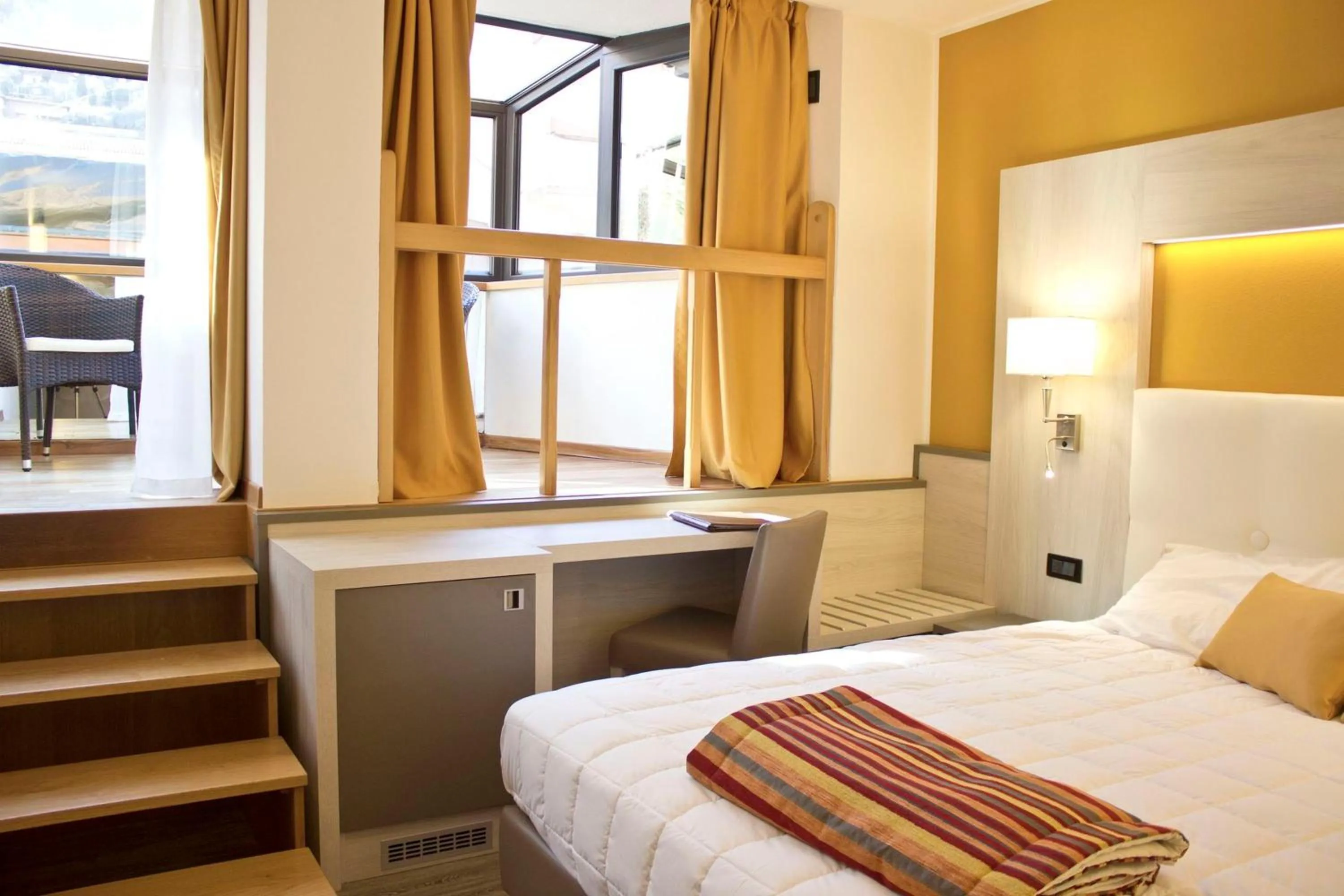 Bedroom, Bed in Hotel Dolomiti