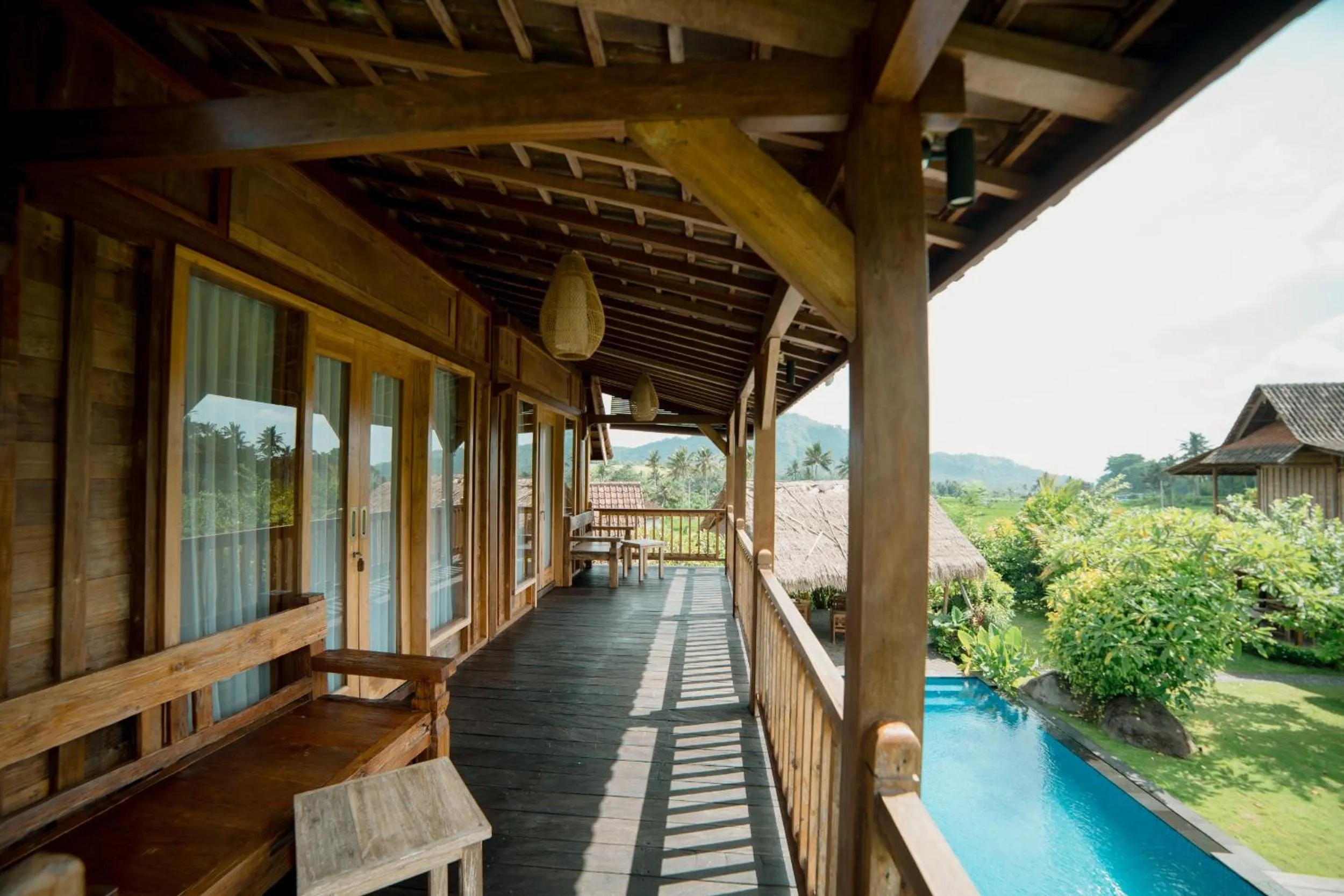 Balcony/Terrace in Kubu Sakian Villa and Restaurant Sidemen