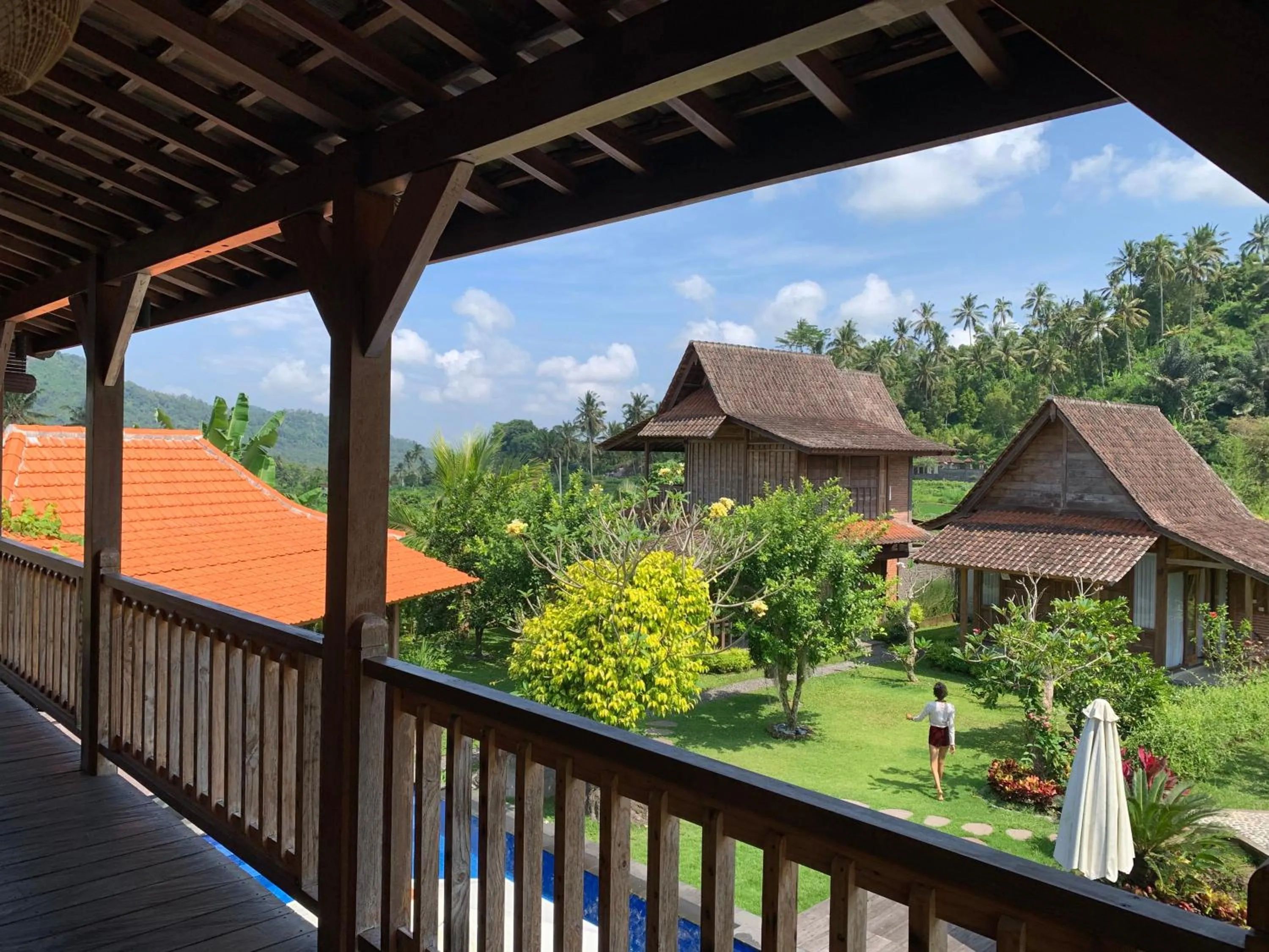 Balcony/Terrace in Kubu Sakian Villa and Restaurant Sidemen