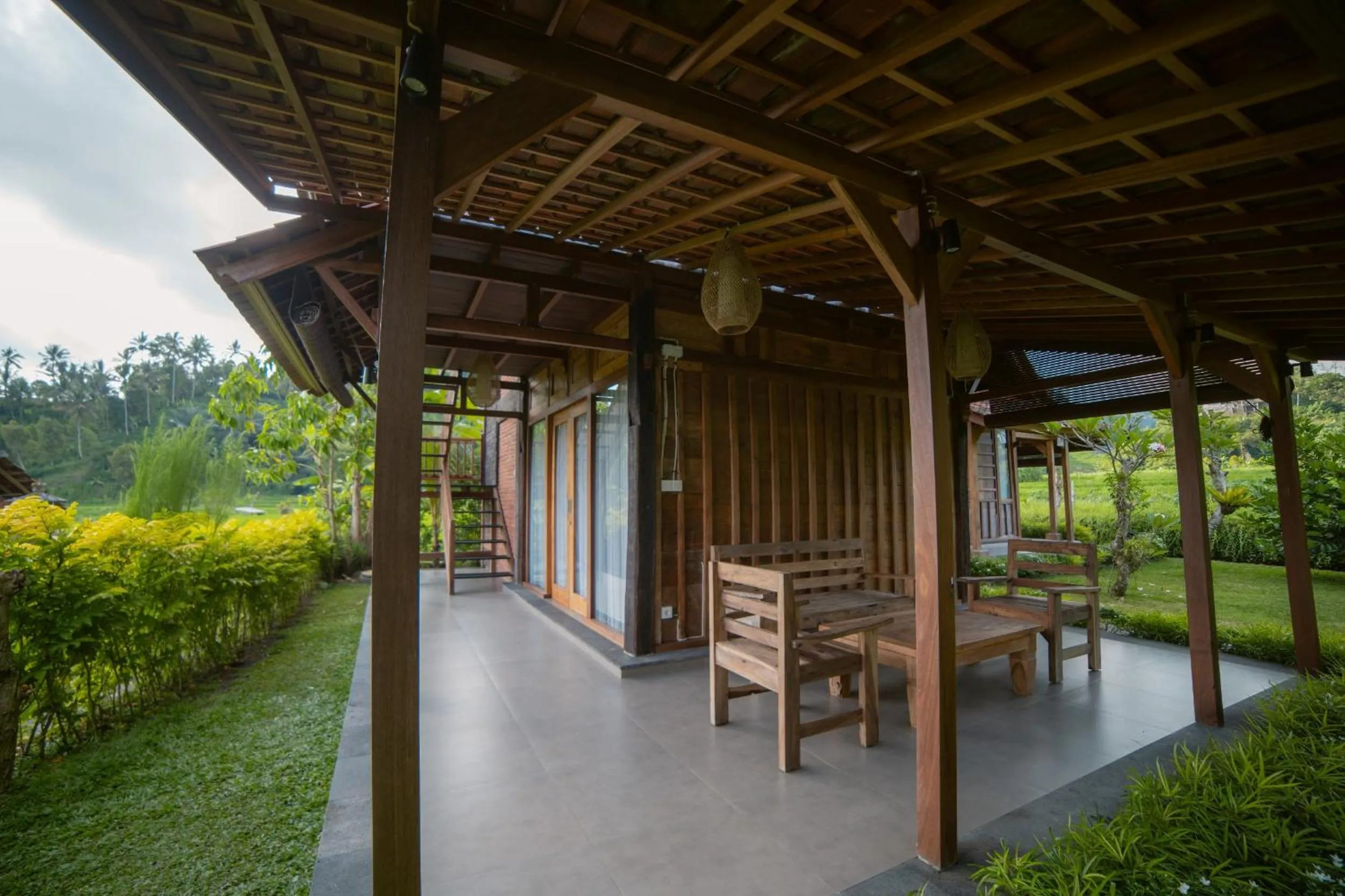 Balcony/Terrace in Kubu Sakian Villa and Restaurant Sidemen