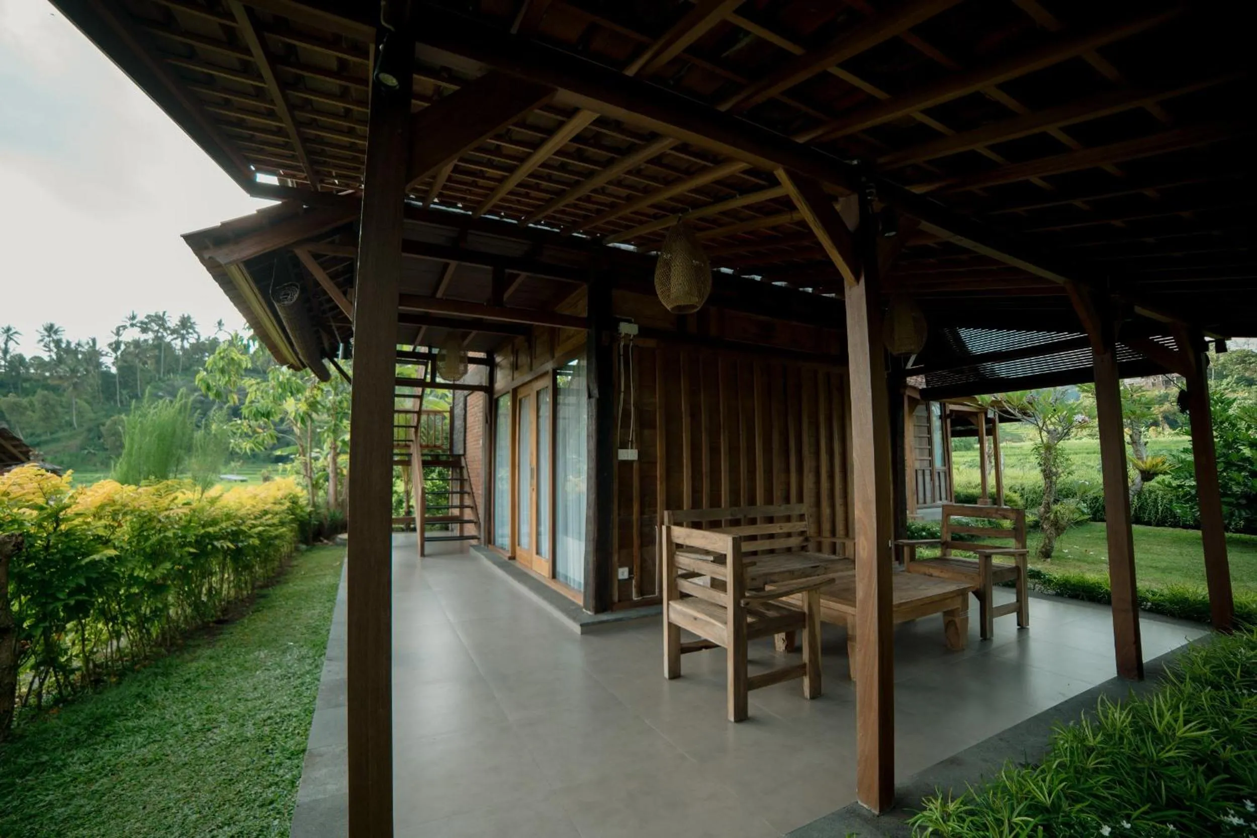 Balcony/Terrace in Kubu Sakian Villa and Restaurant Sidemen