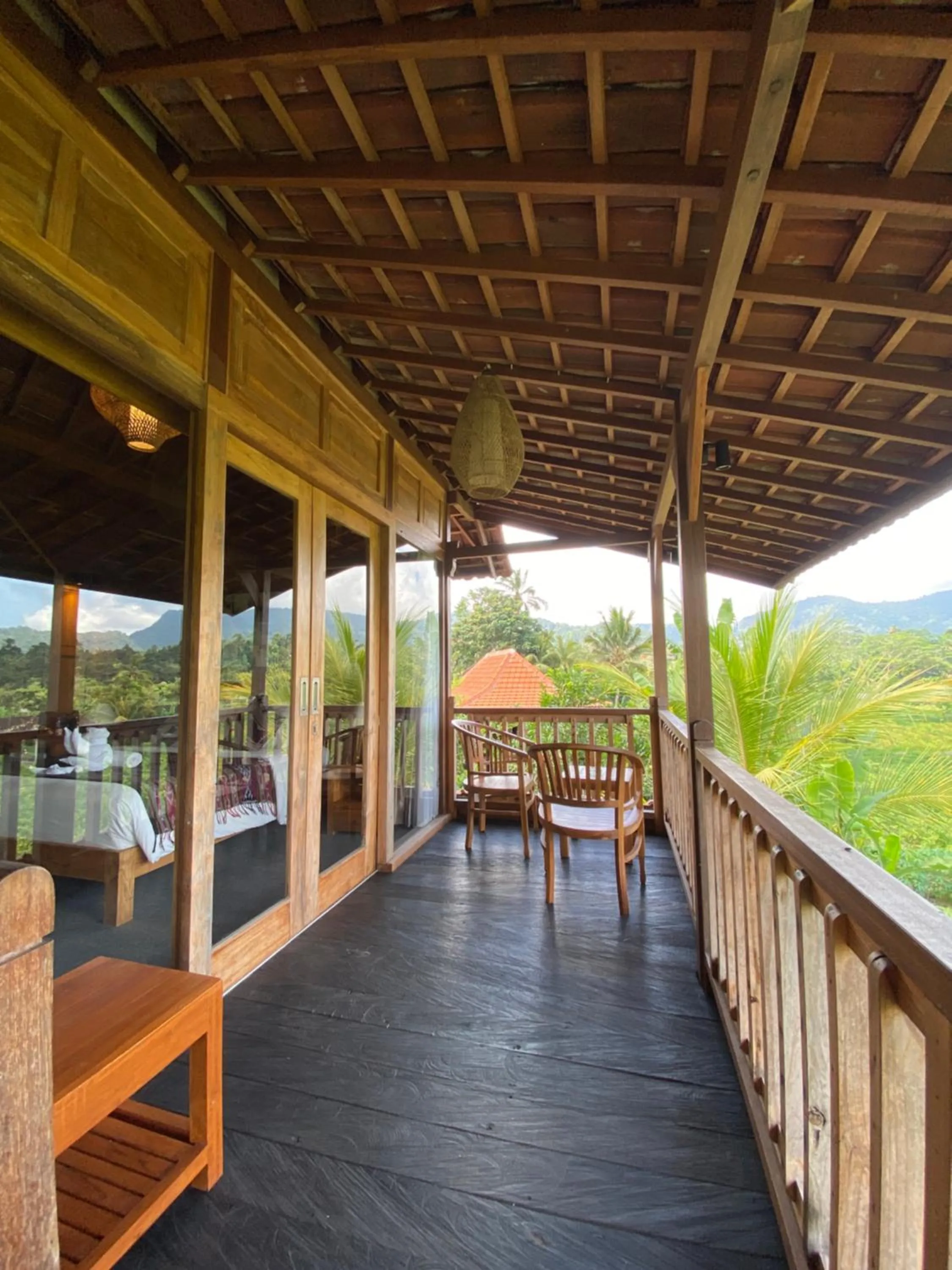 Balcony/Terrace in Kubu Sakian Villa and Restaurant Sidemen