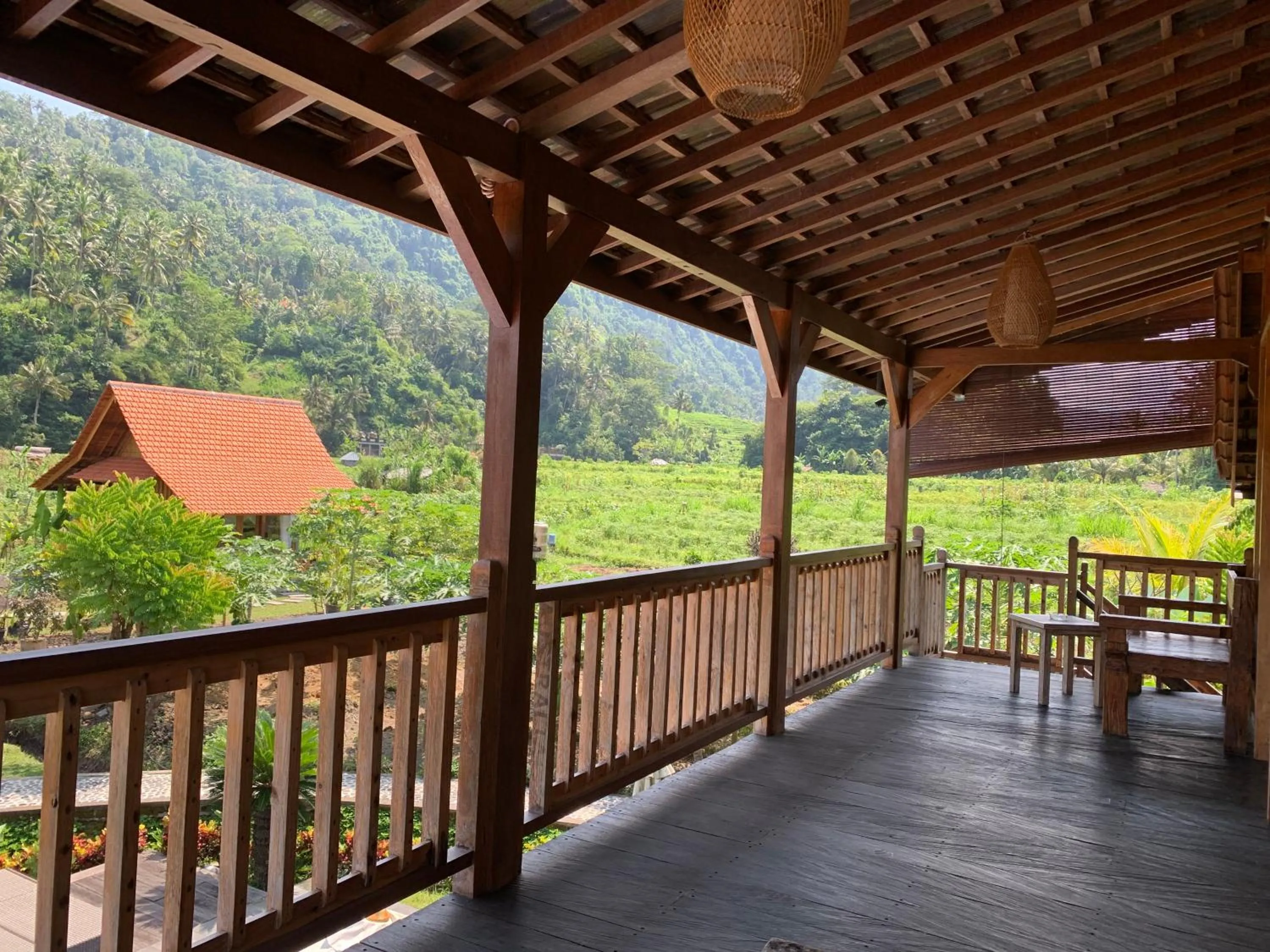 Balcony/Terrace in Kubu Sakian Villa and Restaurant Sidemen