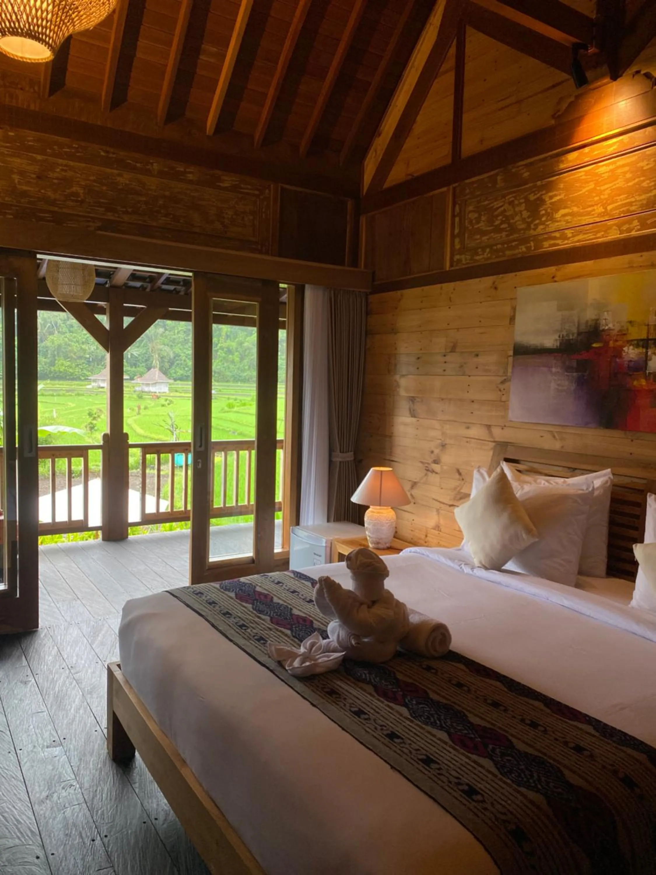 Natural landscape, Bed in Kubu Sakian Villa and Restaurant Sidemen