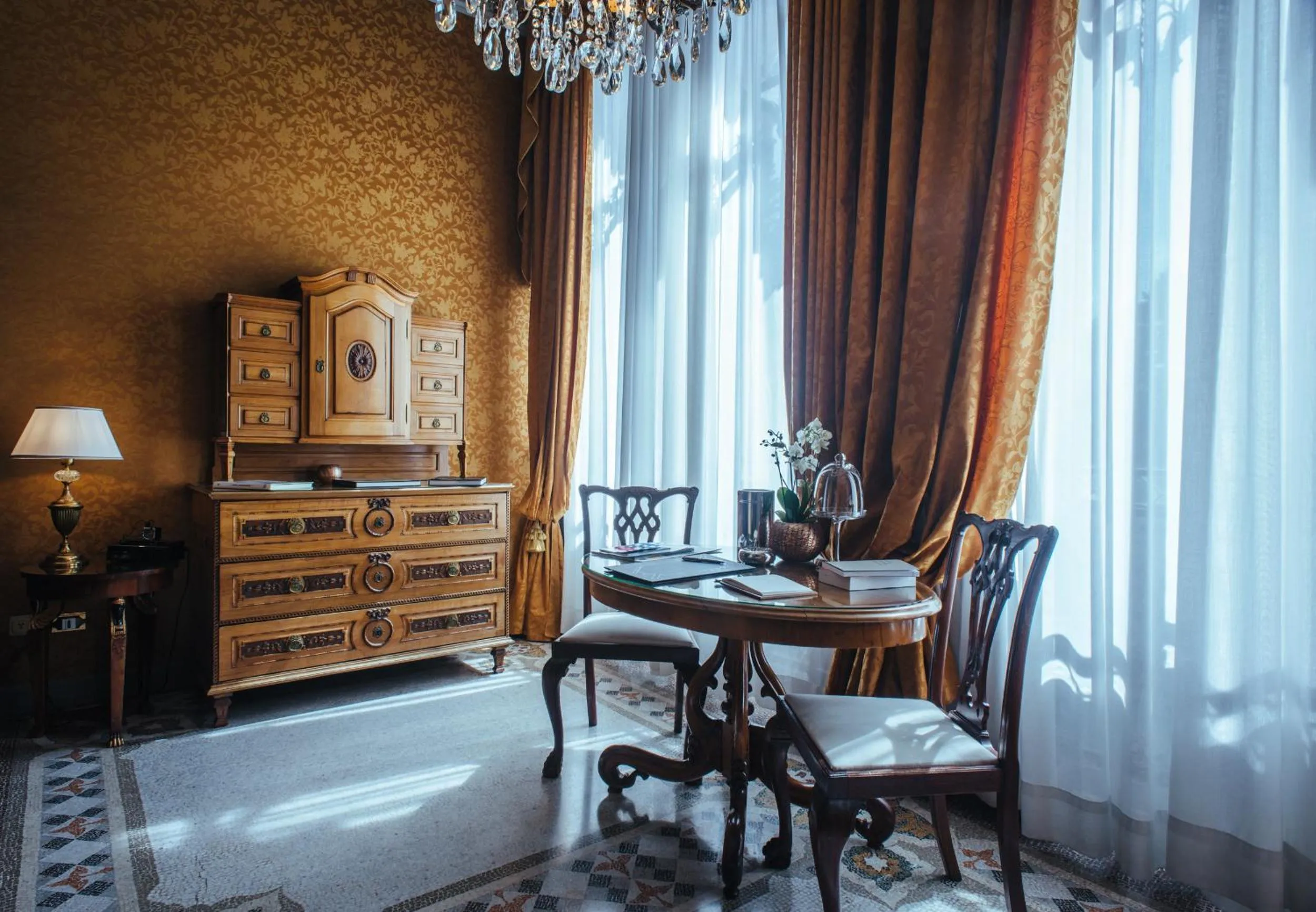 Decorative detail, Bed in Relais & Chateaux Villa Crespi