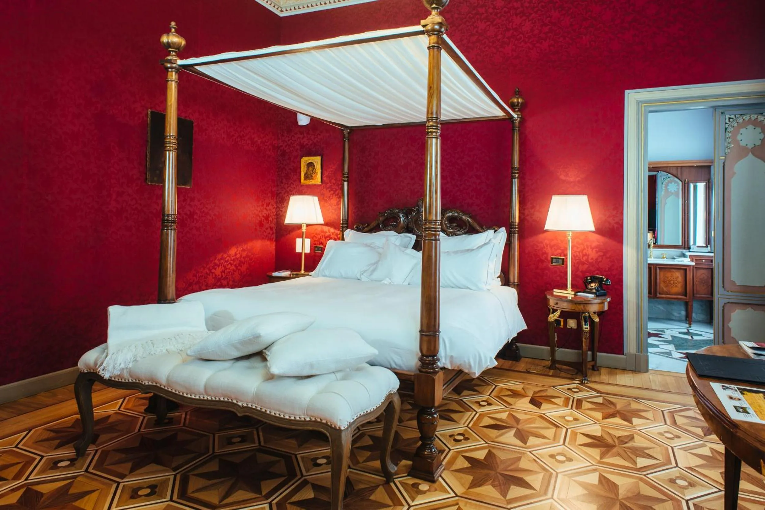 Bed in Relais & Chateaux Villa Crespi