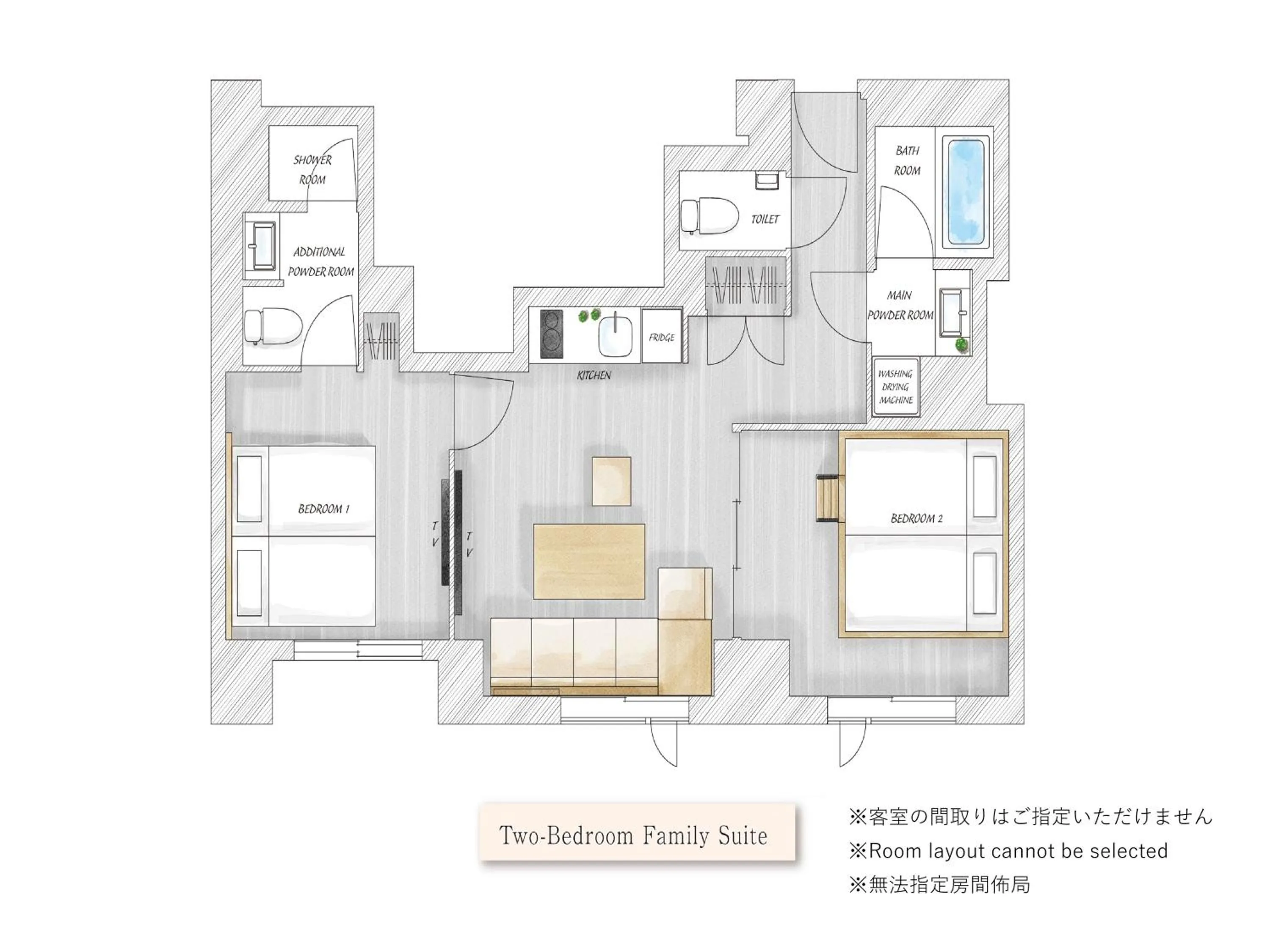 Floor plan in MIMARU SUITES Tokyo Nihombashi