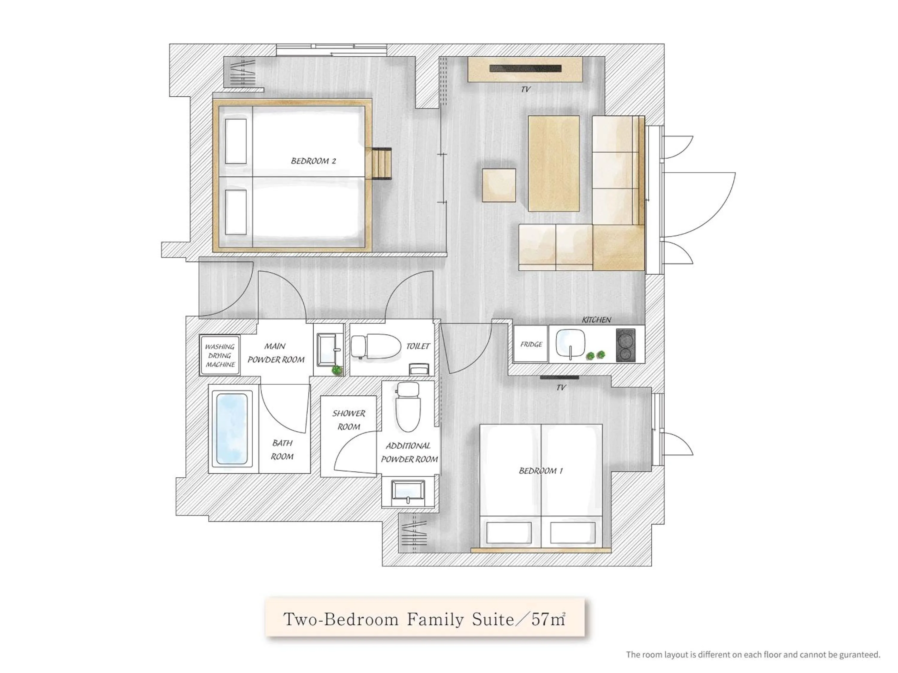 Floor plan in MIMARU SUITES Tokyo Nihombashi