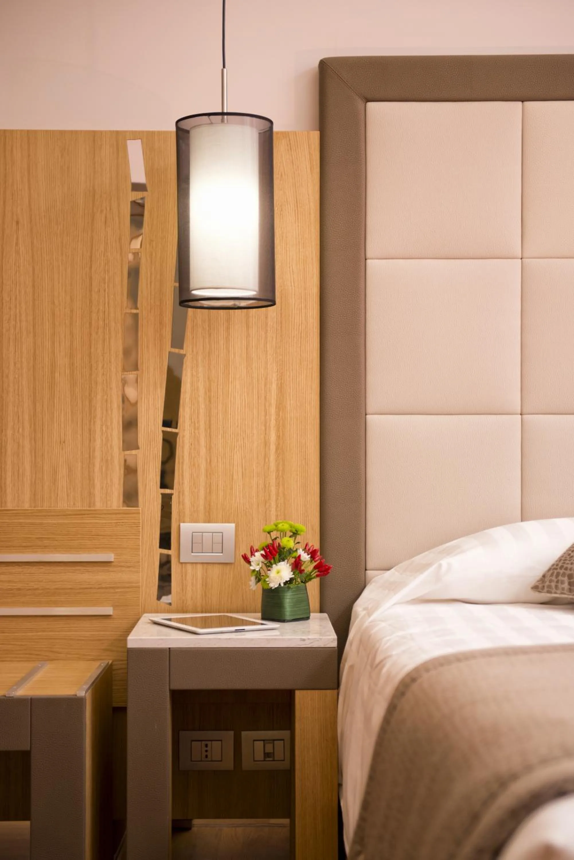 Decorative detail, Bed in Hotel Giolli Nazionale