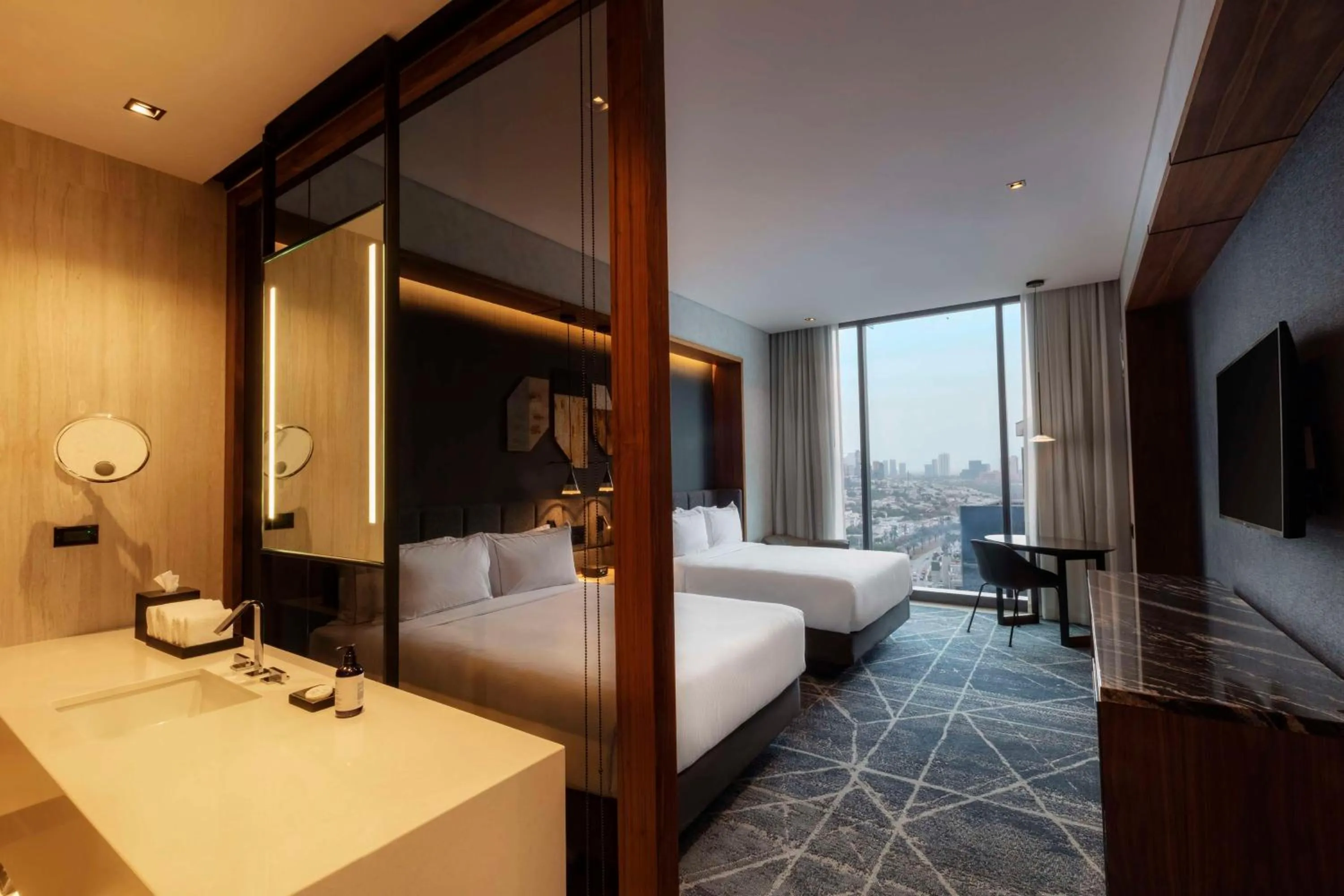 Bedroom, Bed in Hilton Monterrey Valle