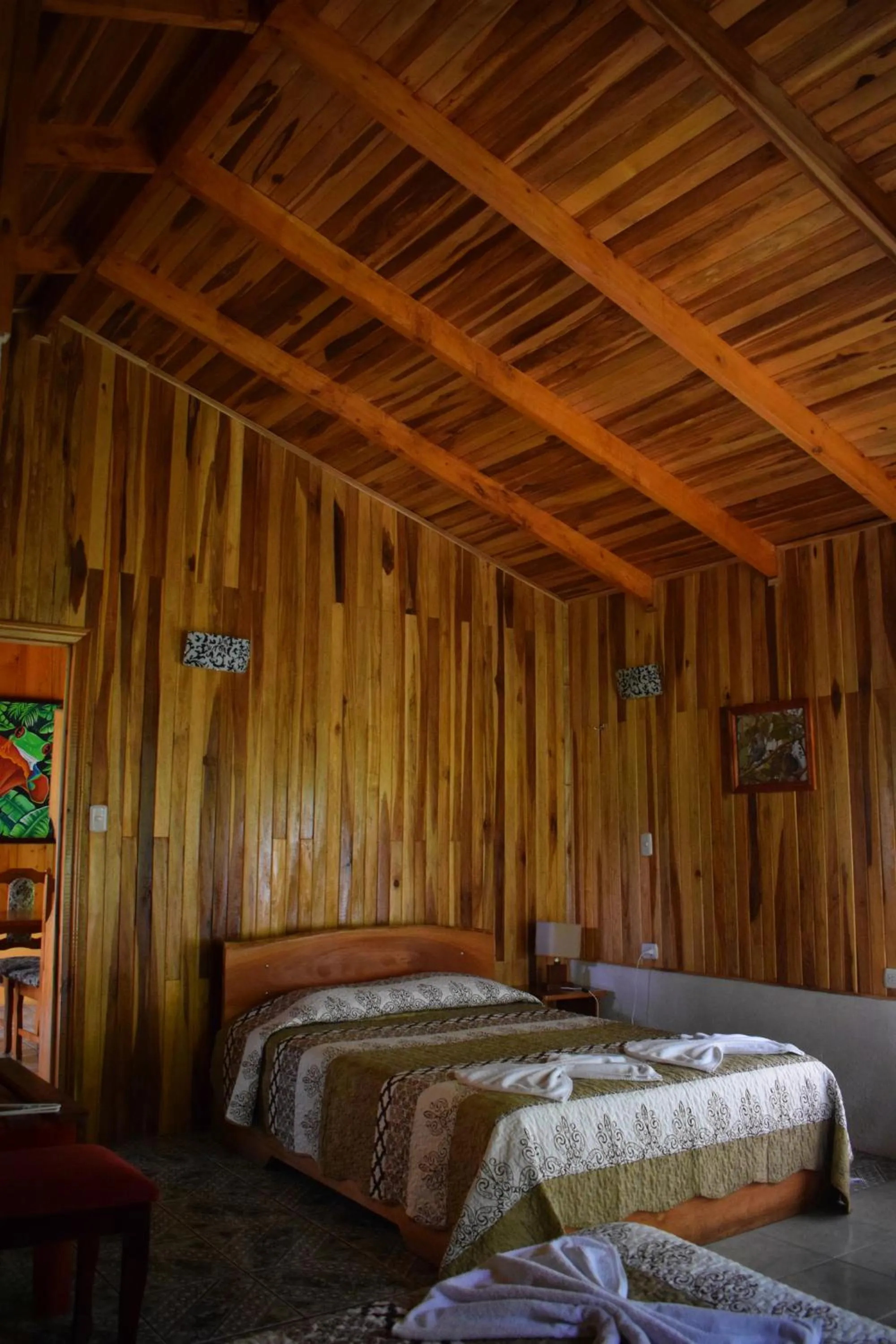 Bed in Cabañas La Pradera