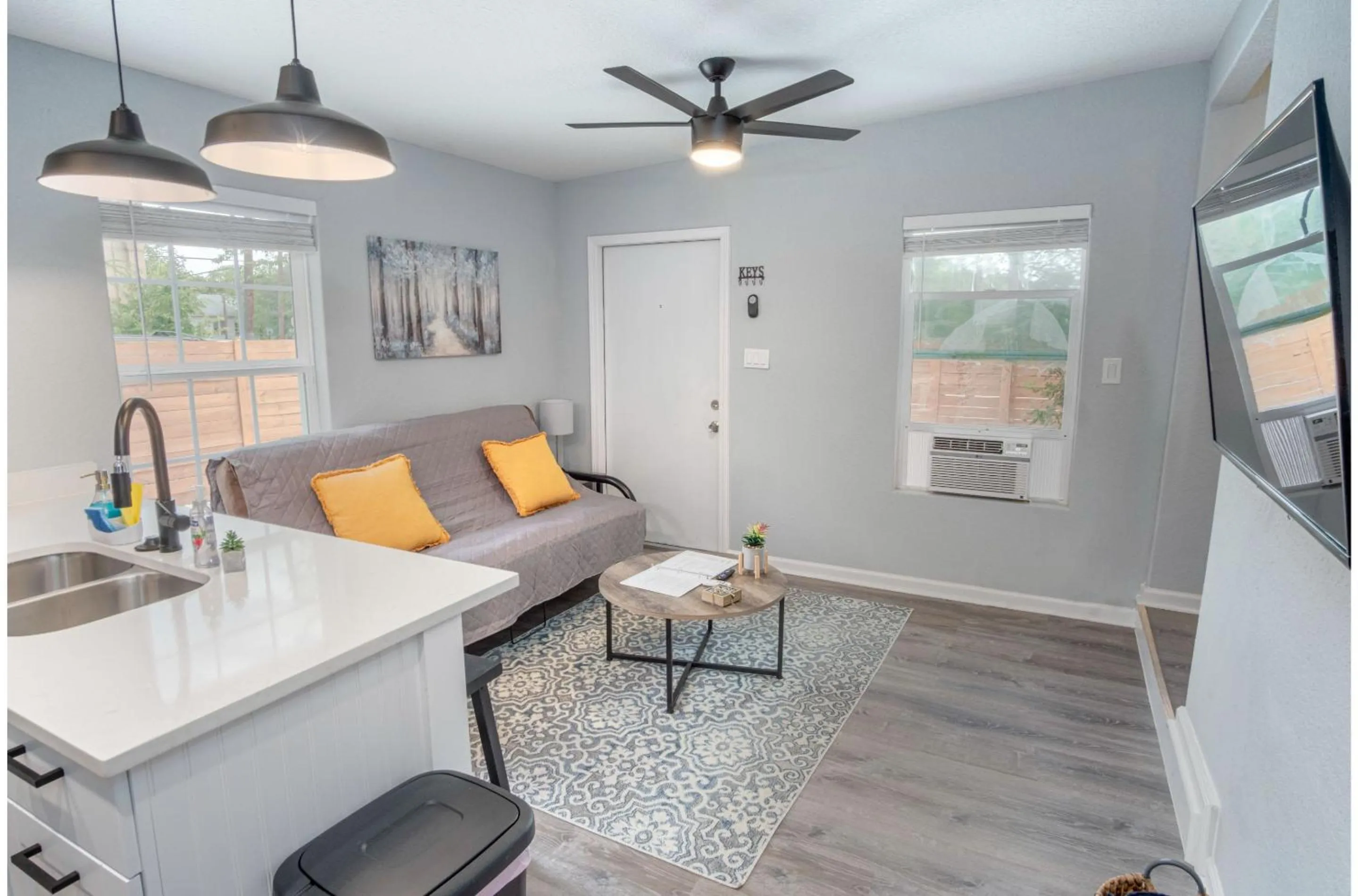 Living room in Cozy and Lovely 2BR 1BA Apt#B Near Lively Downtown