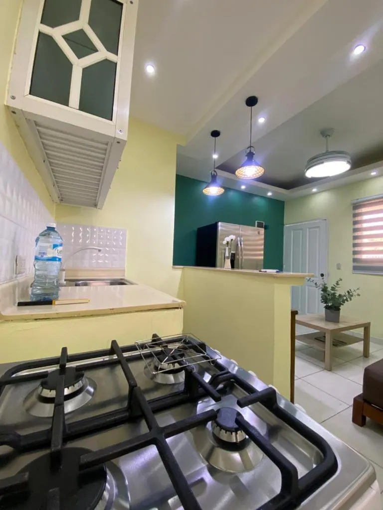 Kitchen or kitchenette in Apartamentos Melya cerca de la Playa Caleta