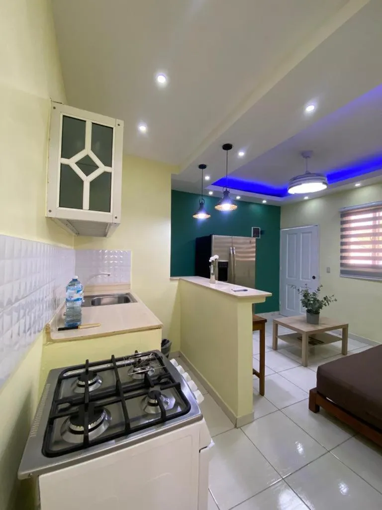 Kitchen or kitchenette in Apartamentos Melya cerca de la Playa Caleta