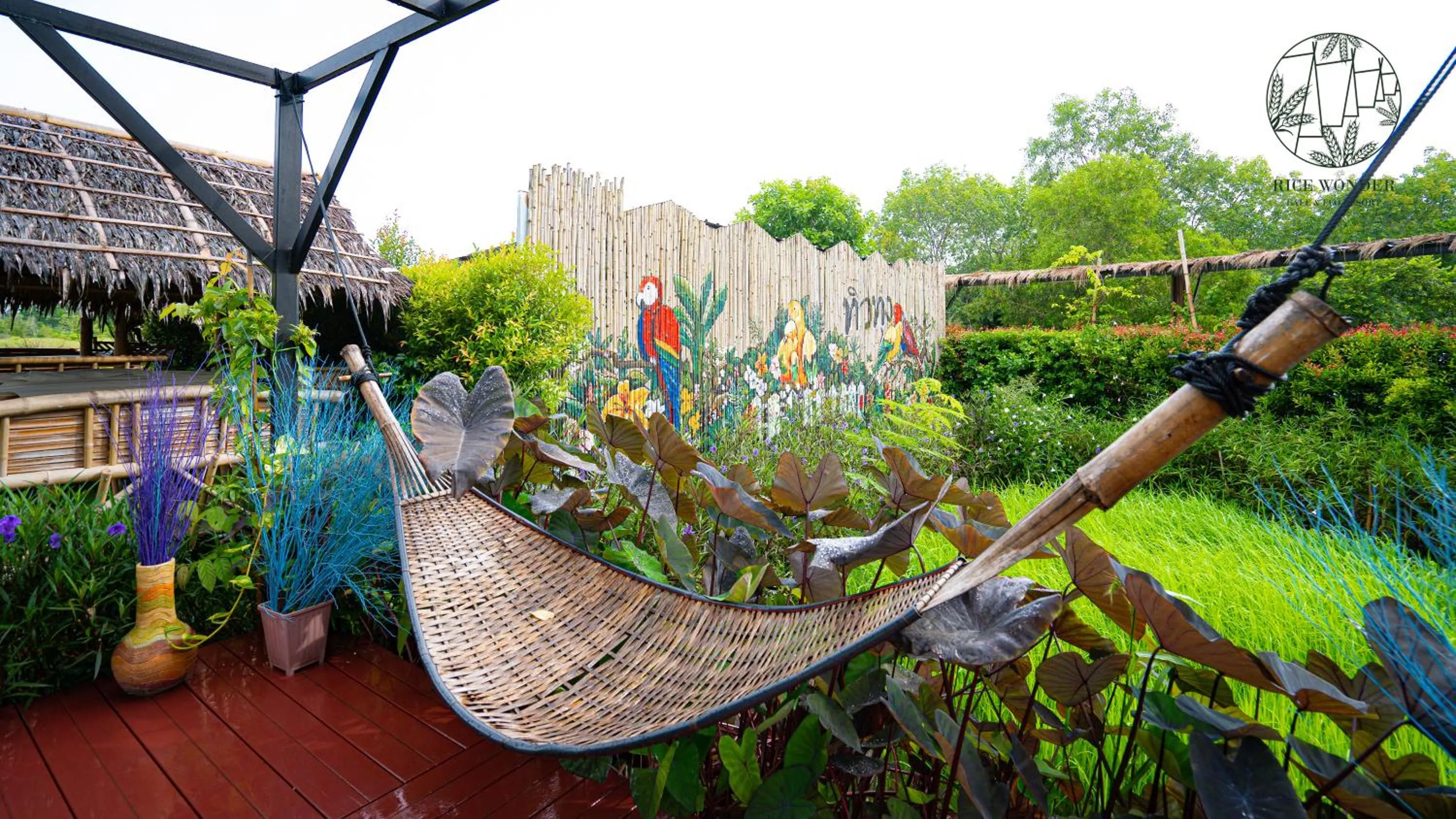 Garden view in Rice Wonder Cafe & Eco Resort