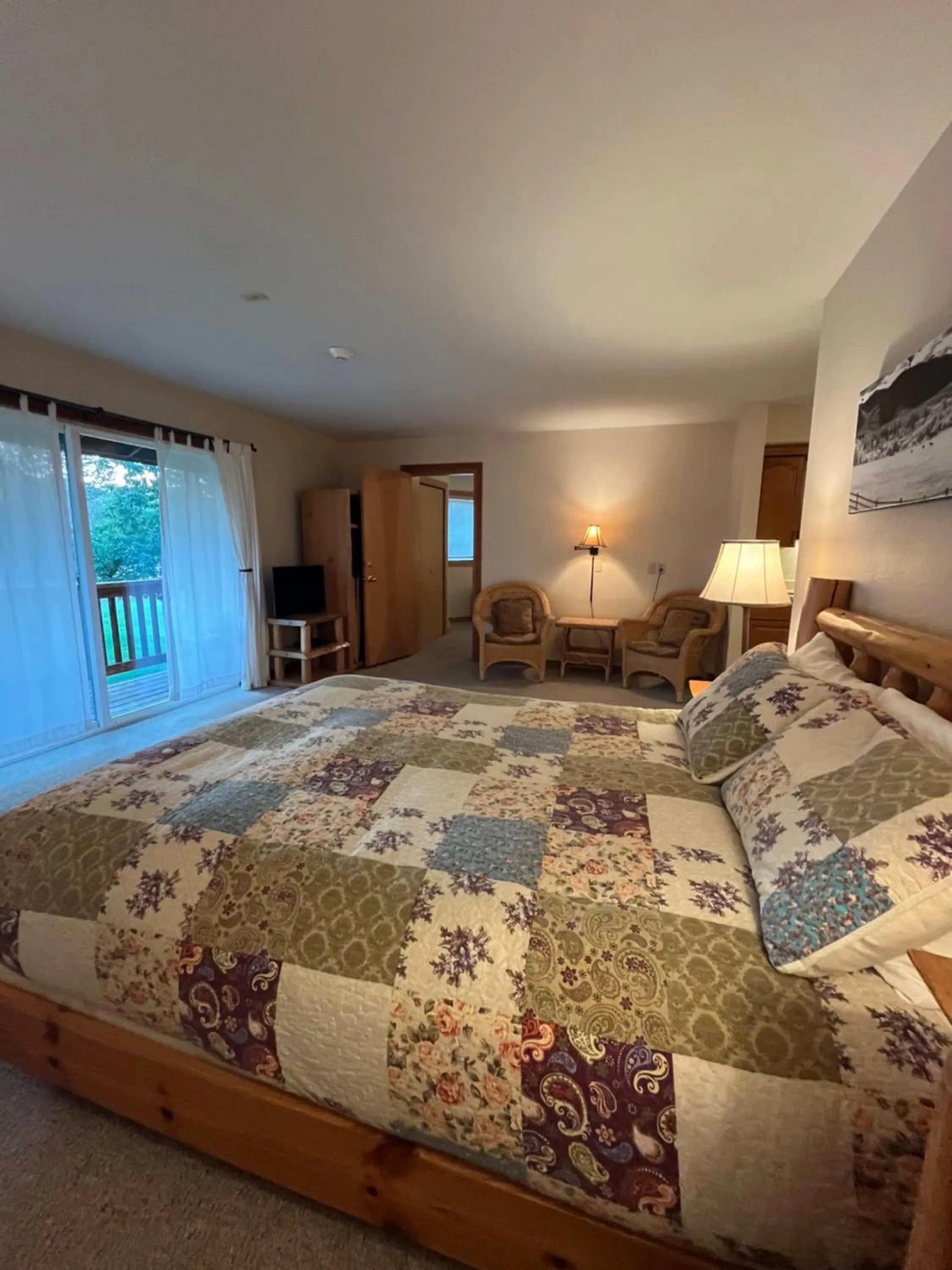 Bed in River Run Inn