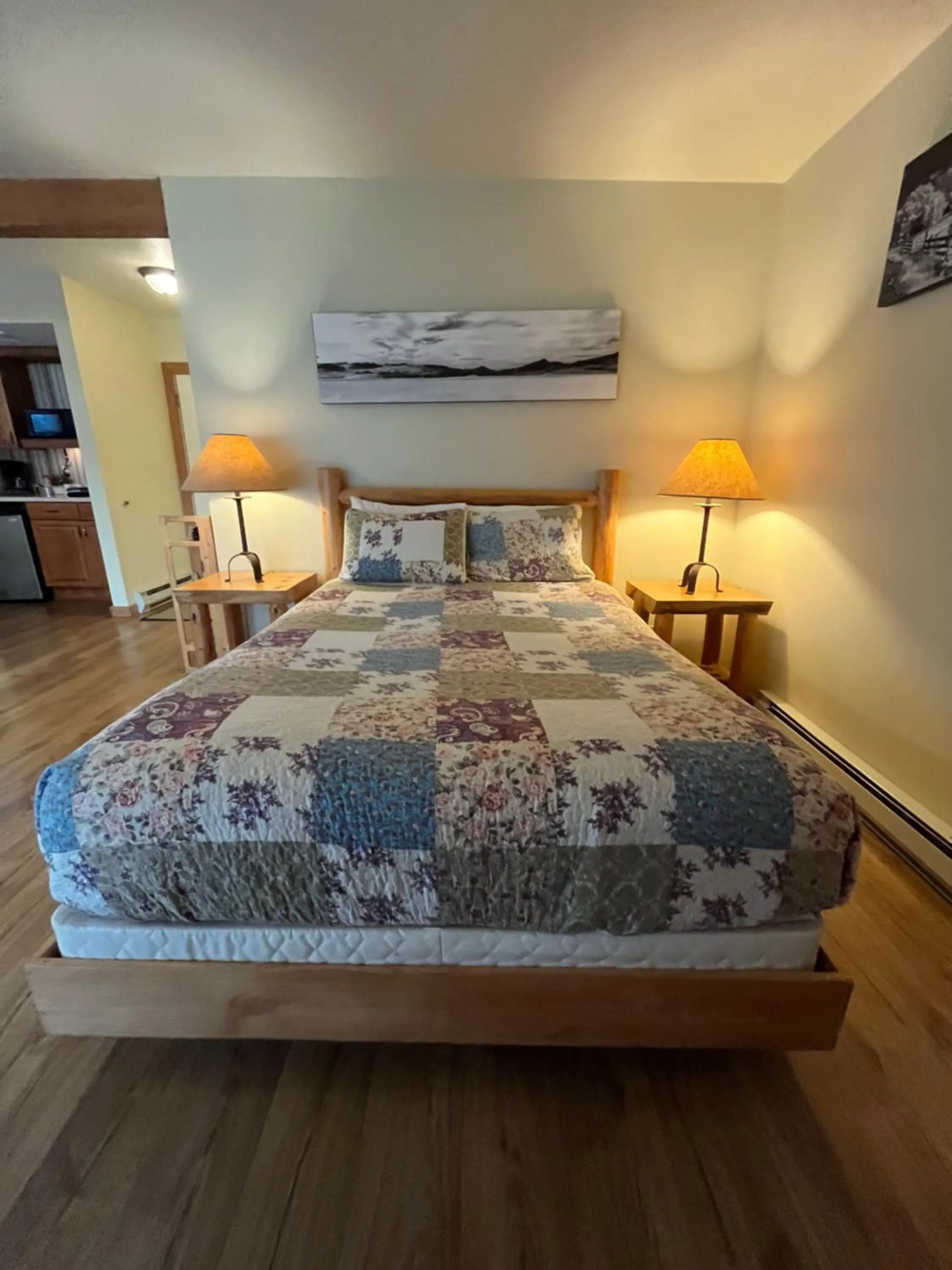 Bed in River Run Inn