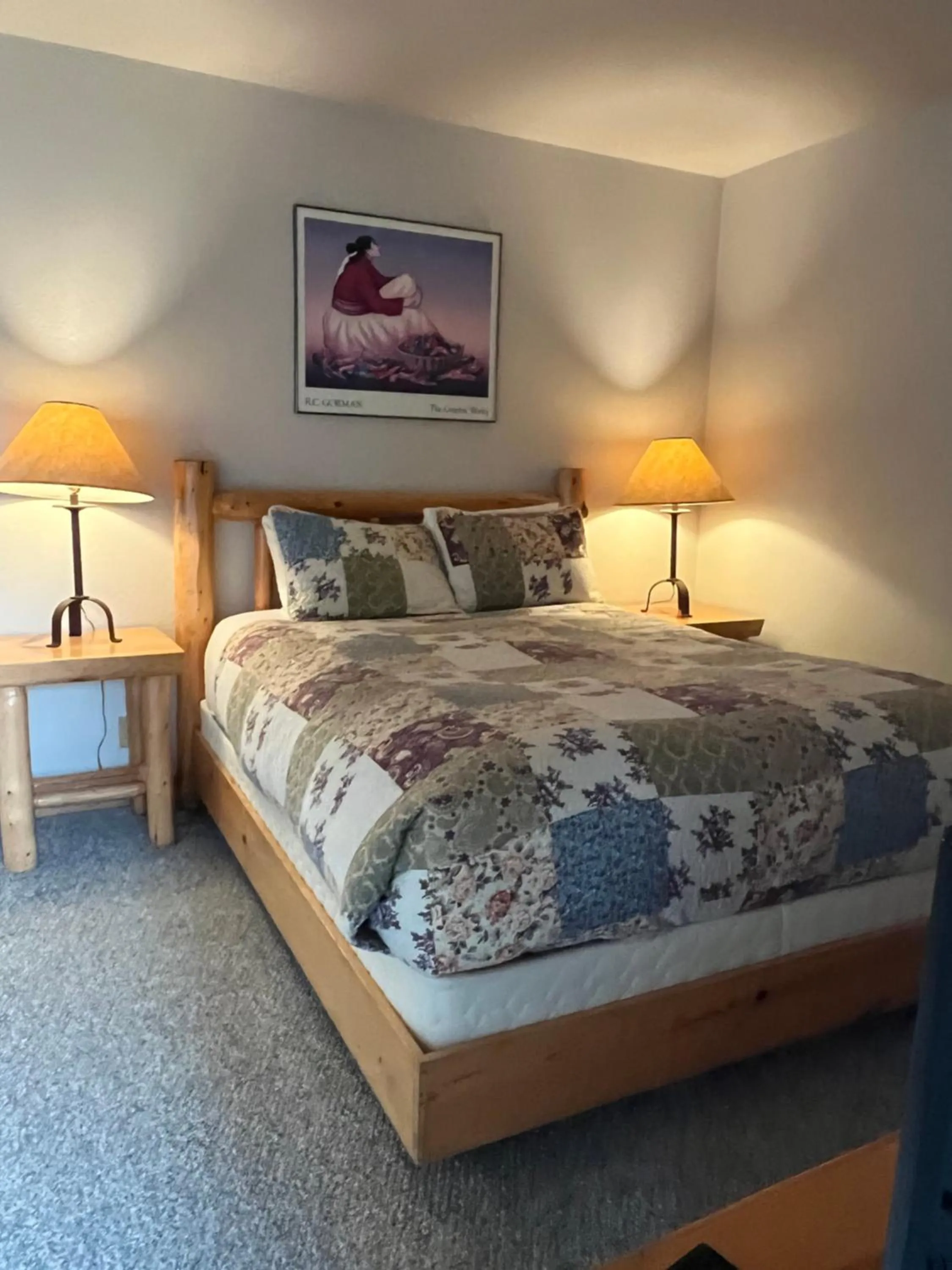 Bed in River Run Inn