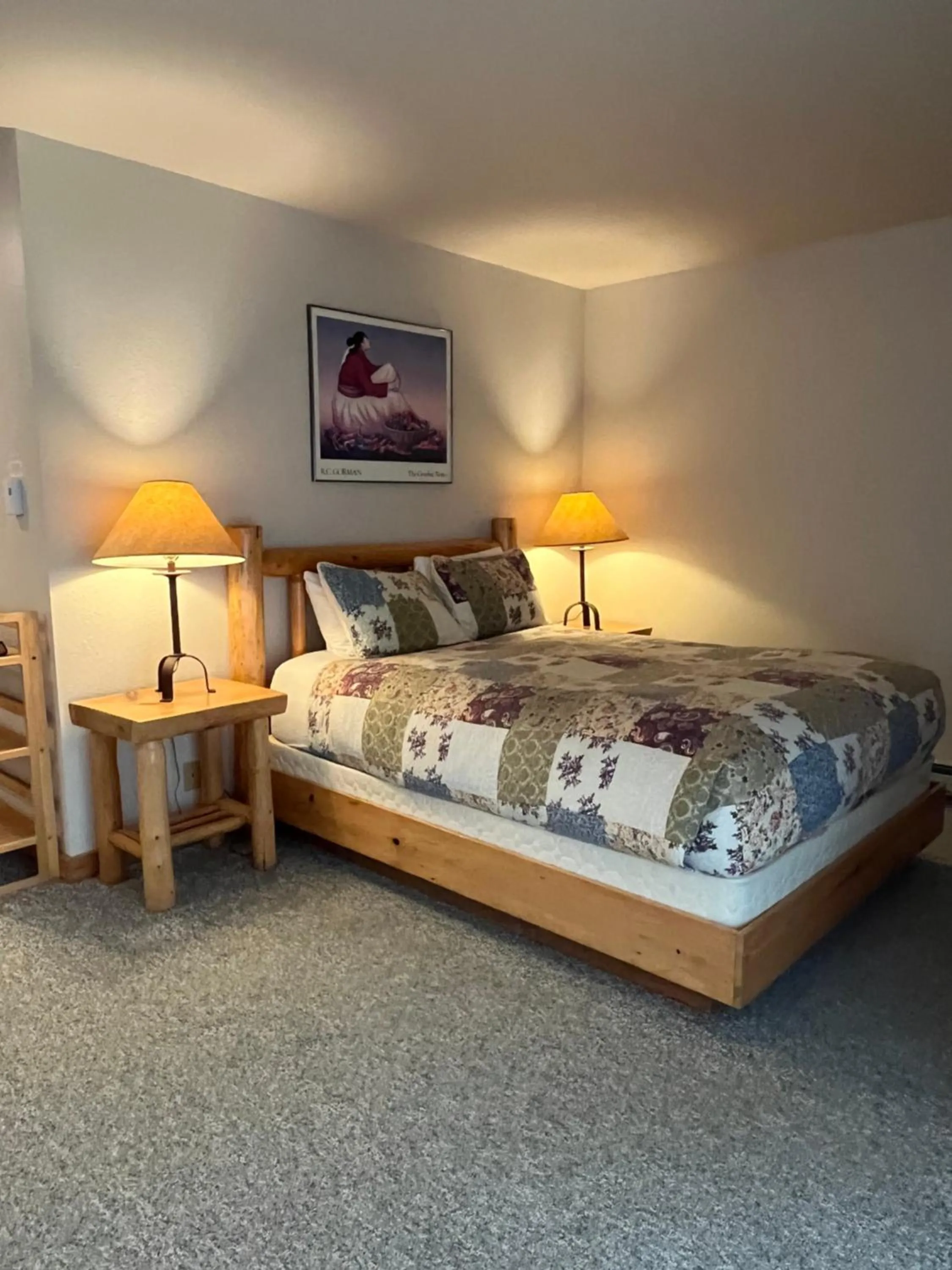 Bed in River Run Inn