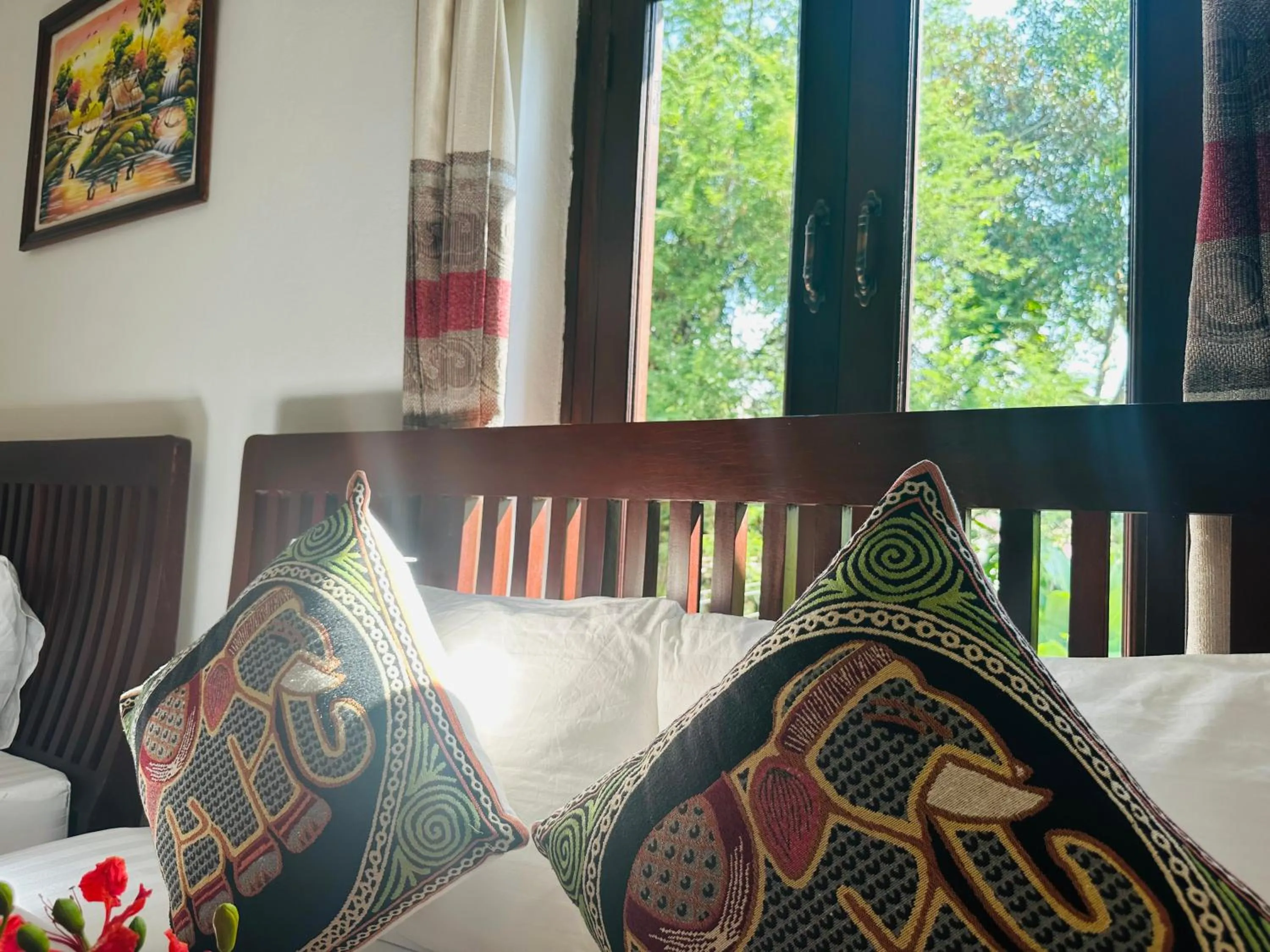 Bed in Thatsaphone Hotel