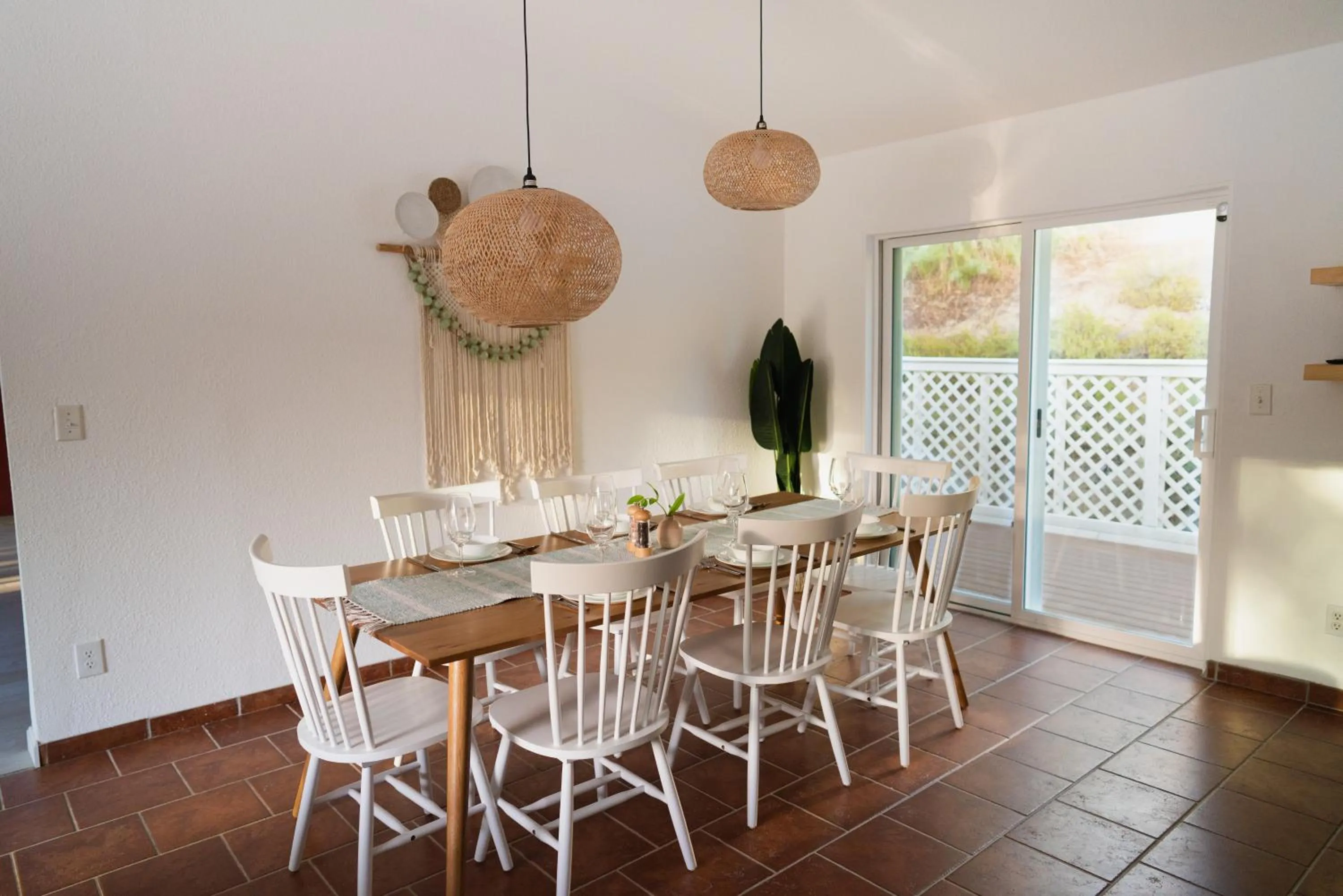 Seating area in Boho chic oasis by Casa Oso with pool, spa and views