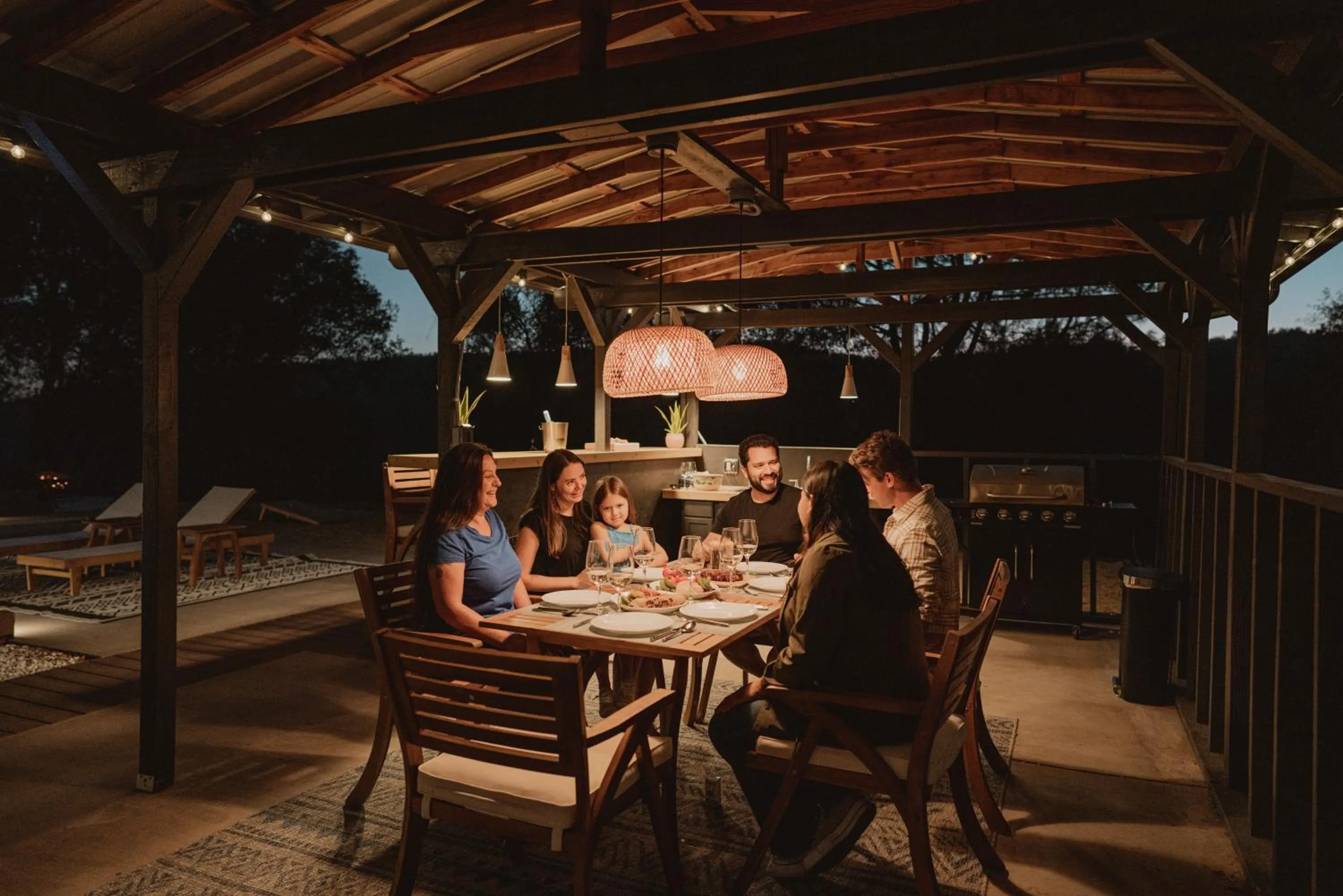 Patio in Boho chic oasis by Casa Oso with pool, spa and views