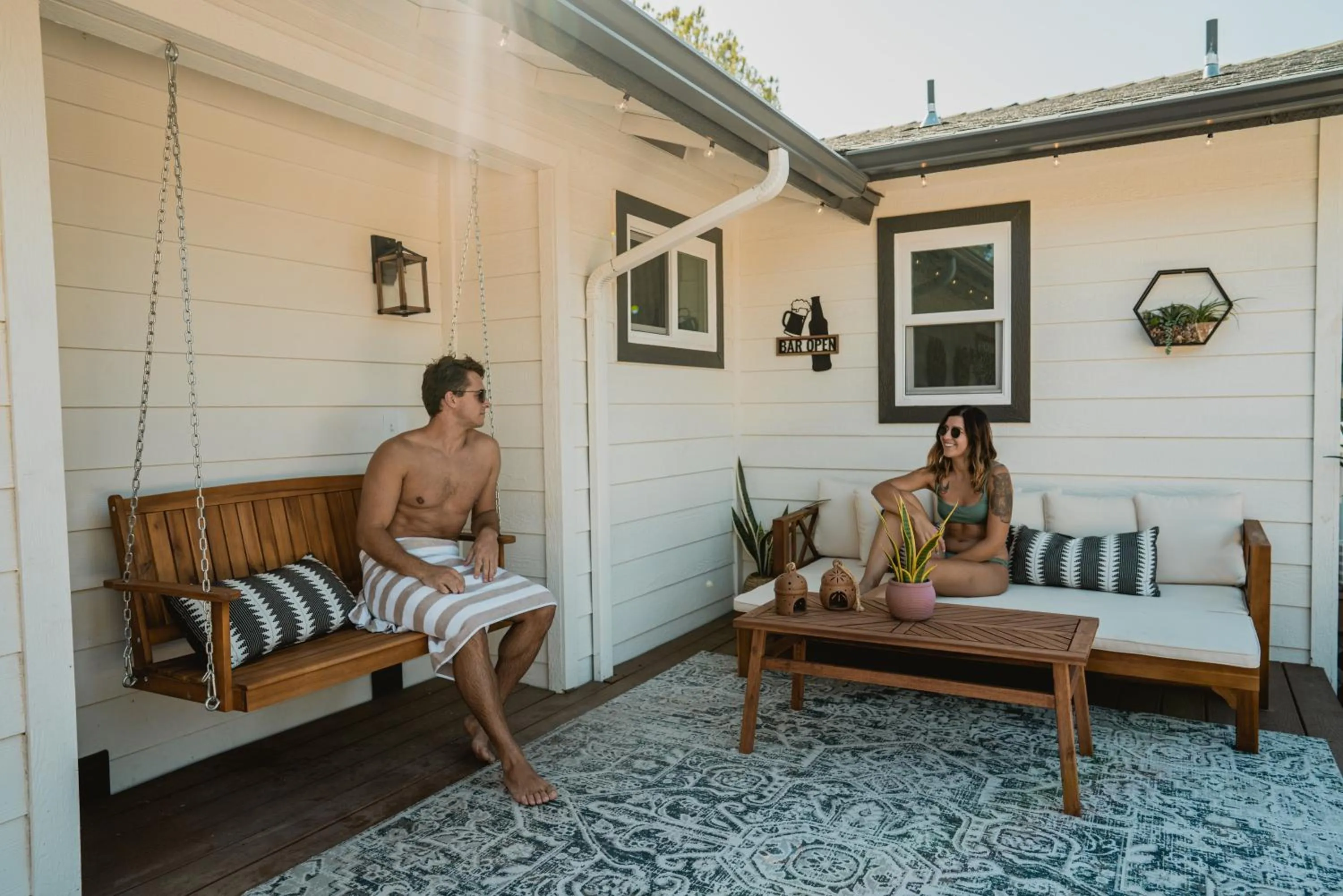 Patio in Boho chic oasis by Casa Oso with pool, spa and views