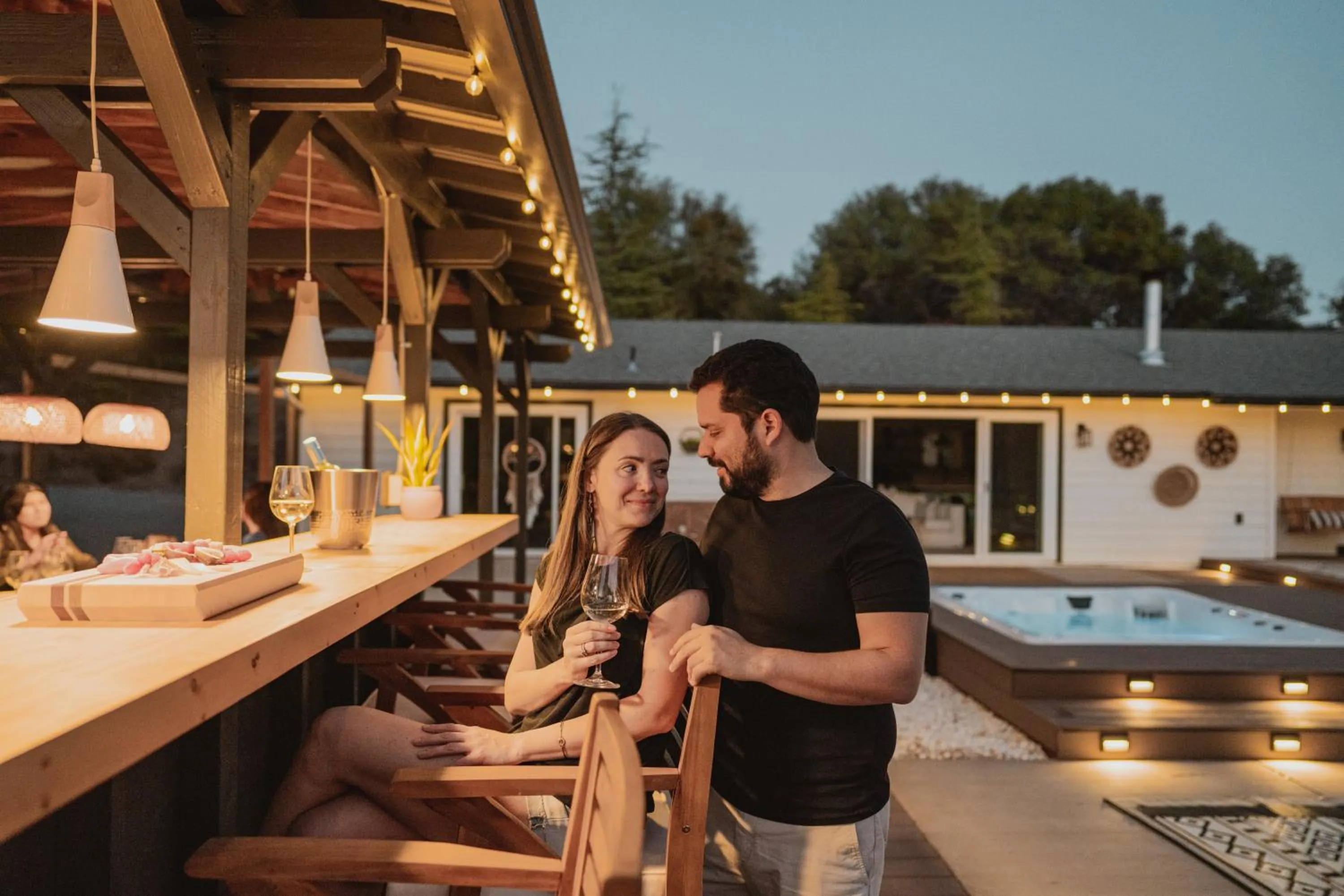 Patio in Boho chic oasis by Casa Oso with pool, spa and views