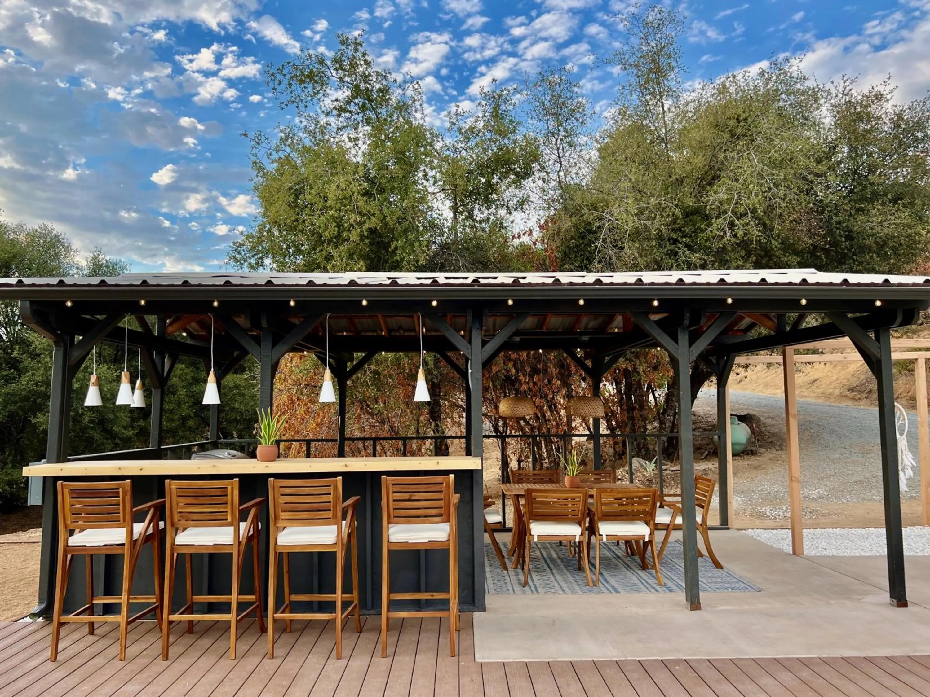 Patio in Boho chic oasis by Casa Oso with pool, spa and views