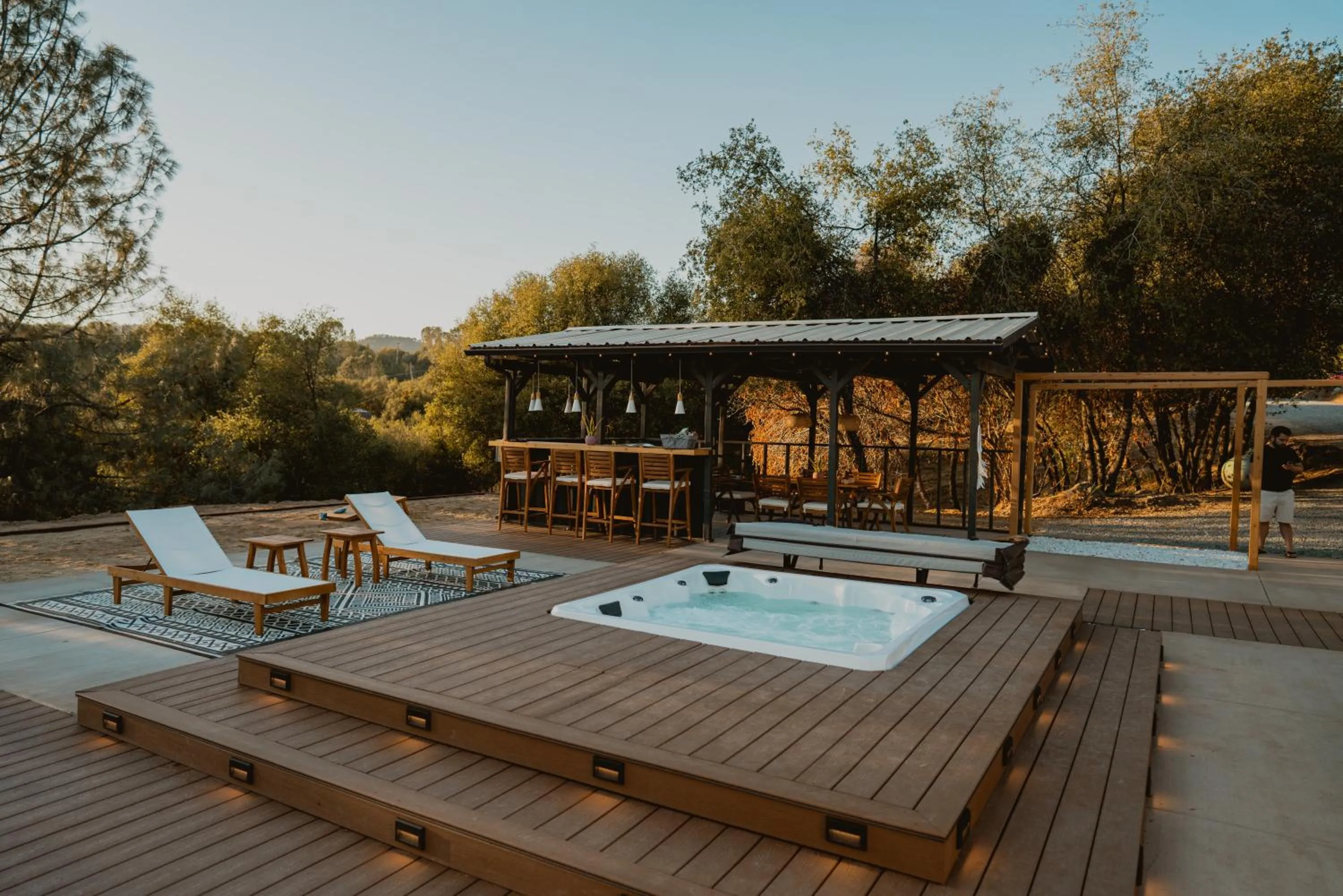 Patio in Boho chic oasis by Casa Oso with pool, spa and views