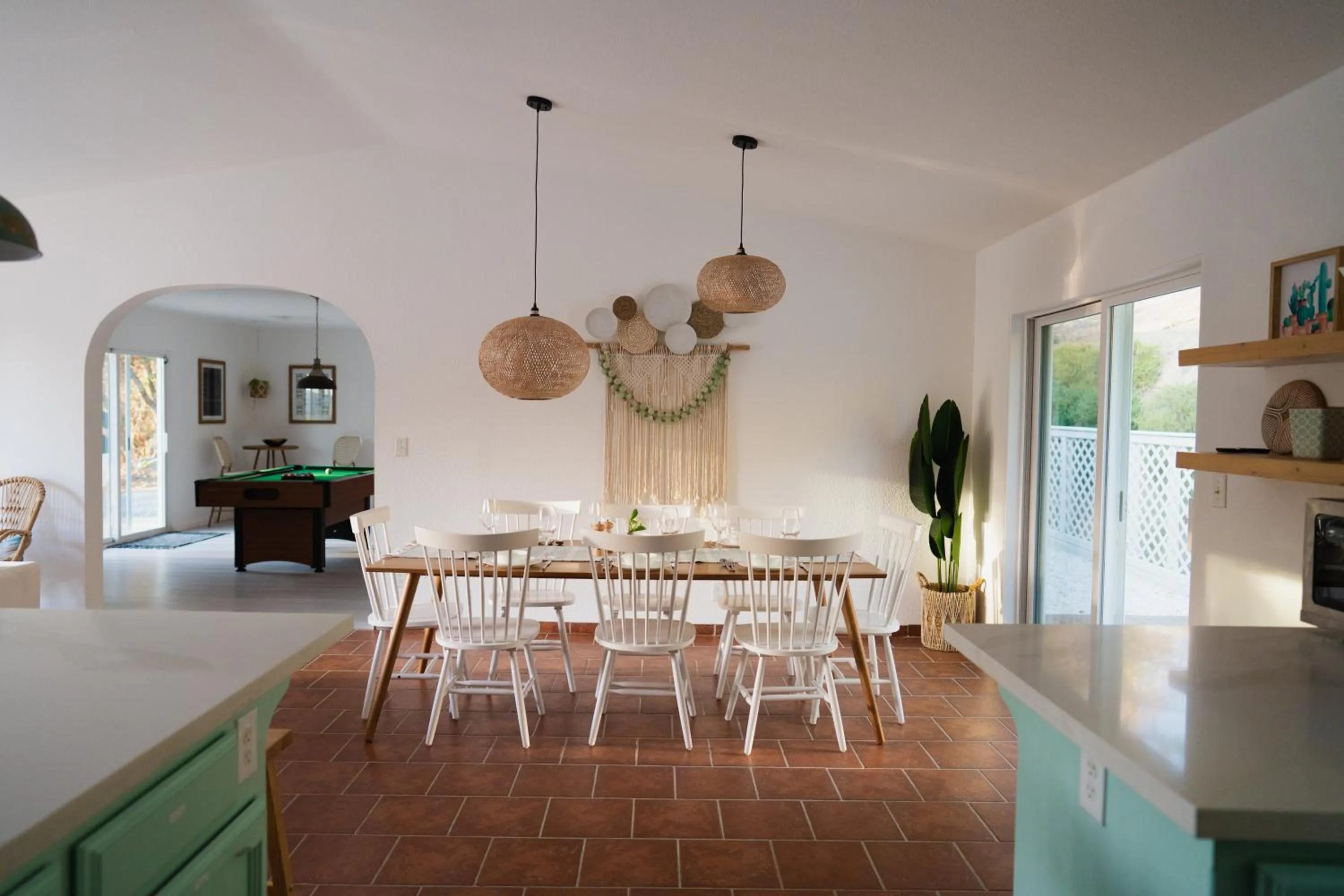 Kitchen or kitchenette in Boho chic oasis by Casa Oso with pool, spa and views