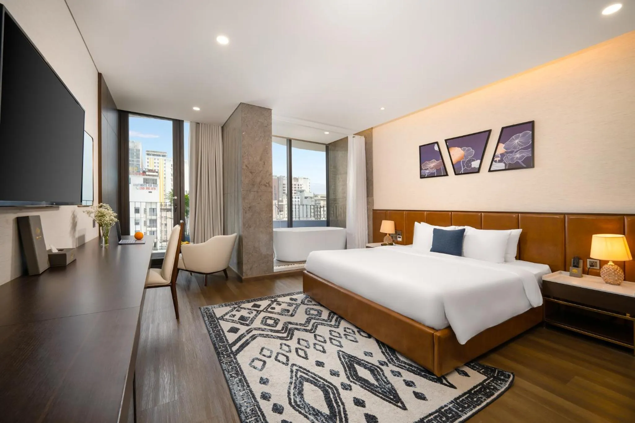 Photo of the whole room, Bed in Golden Lotus Grand Da Nang - Panoramic Rooftop Bar & Daily Afternoon Tea