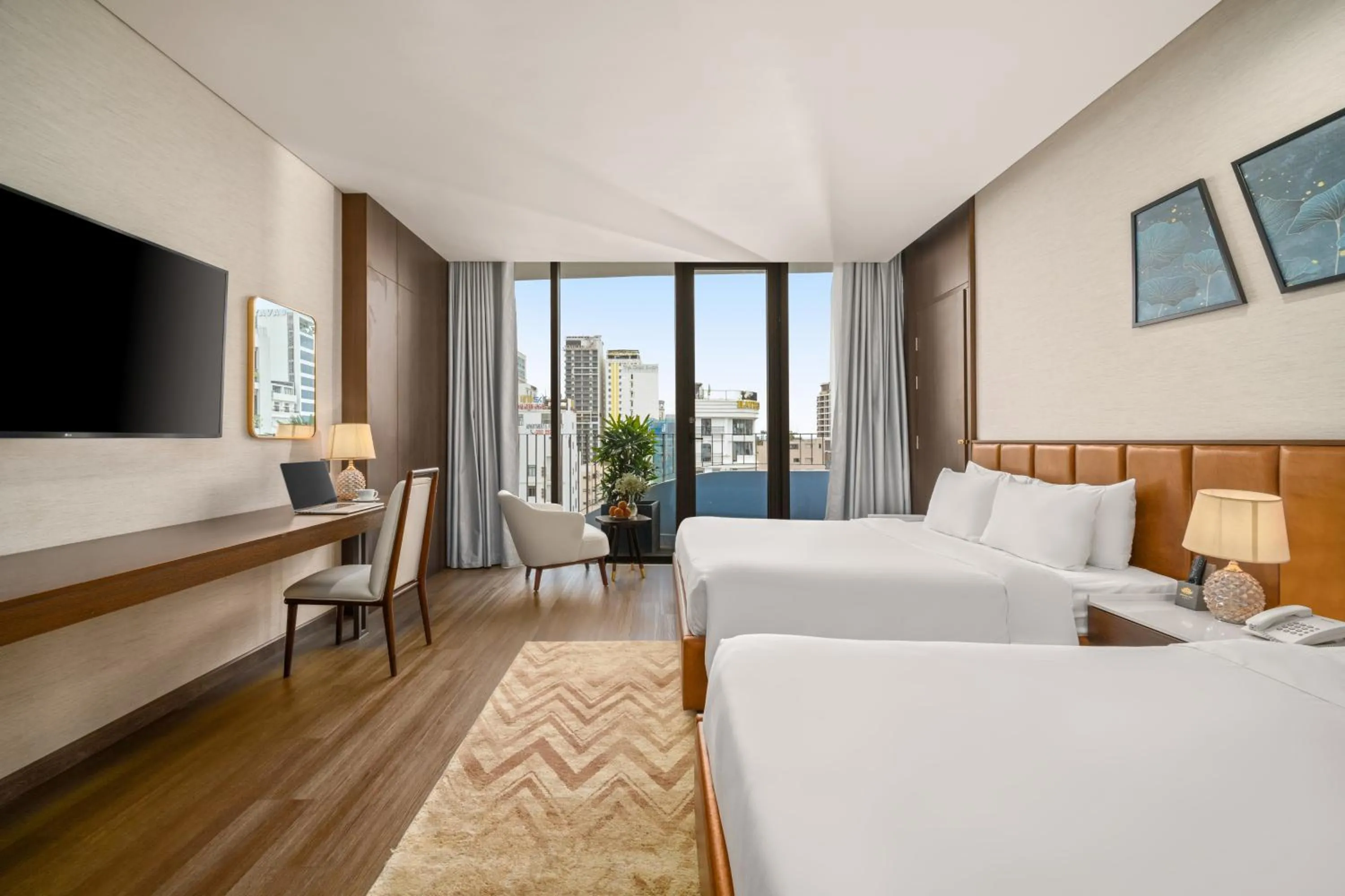 Bedroom, Bed in Golden Lotus Grand Da Nang - Panoramic Rooftop Bar & Daily Afternoon Tea