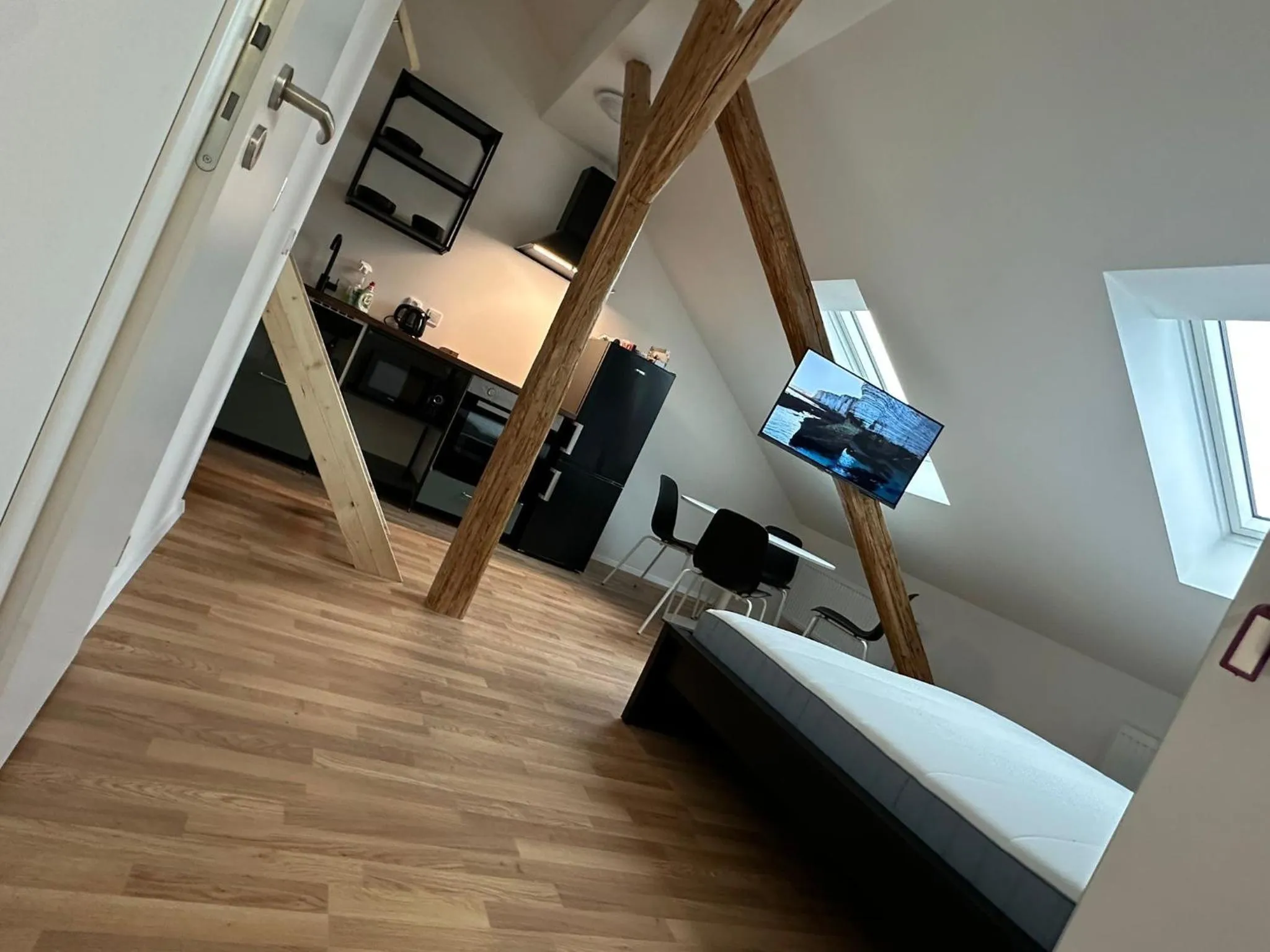 Bed in Žižkov tower suites