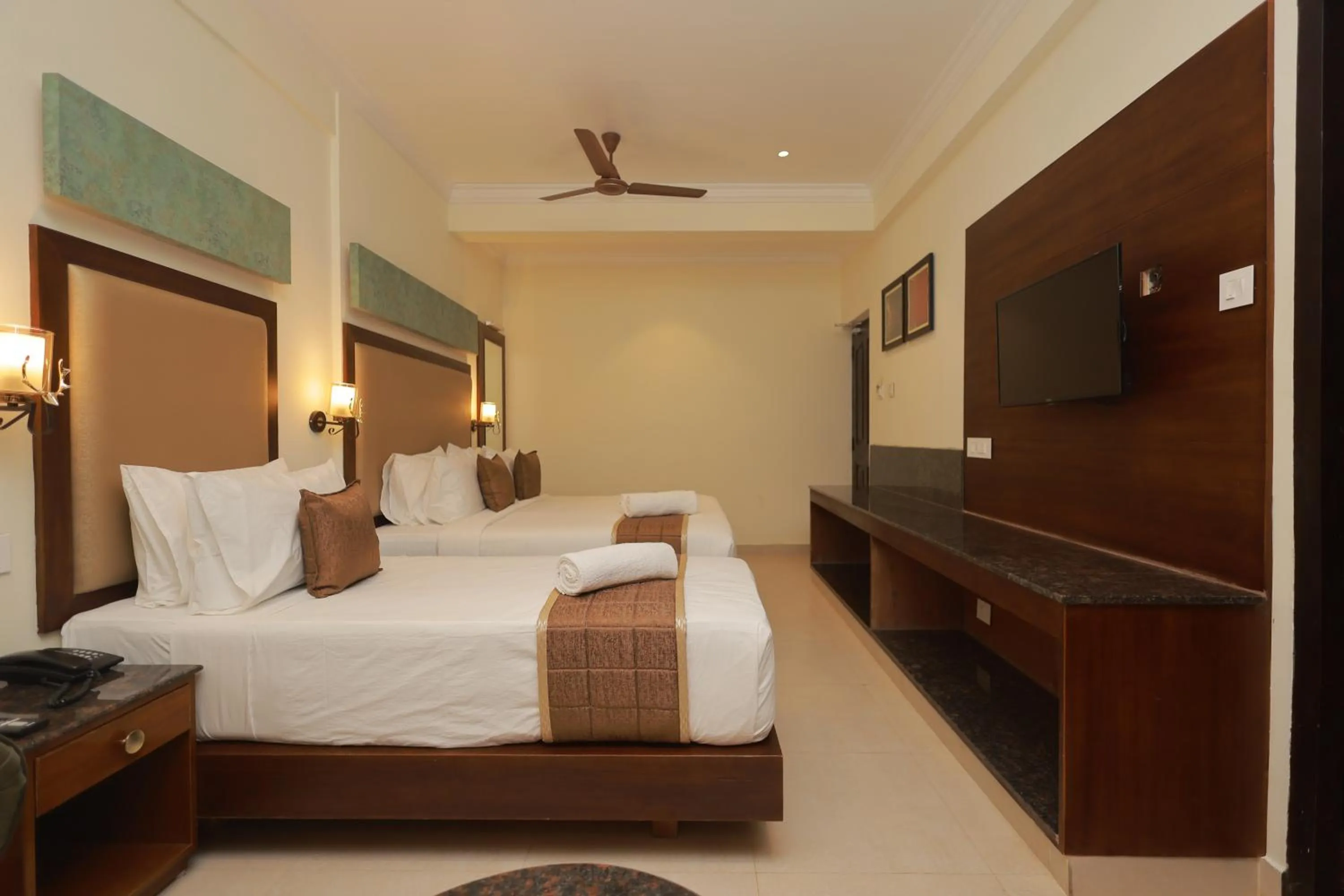 View (from property/room), Bed in Hotel Comorin Grand