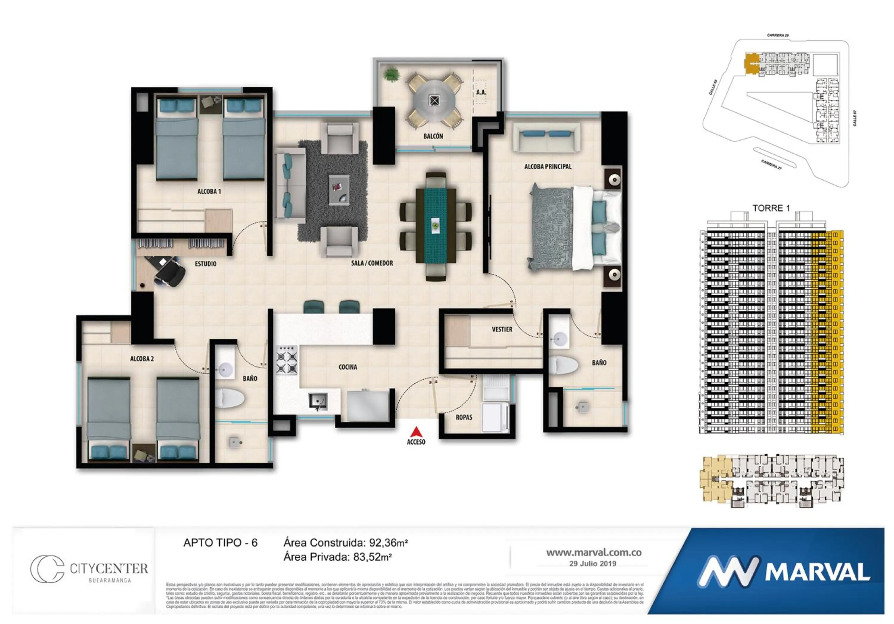 Floor plan in Moderno y cómodo apartamento en Puerta del Sol