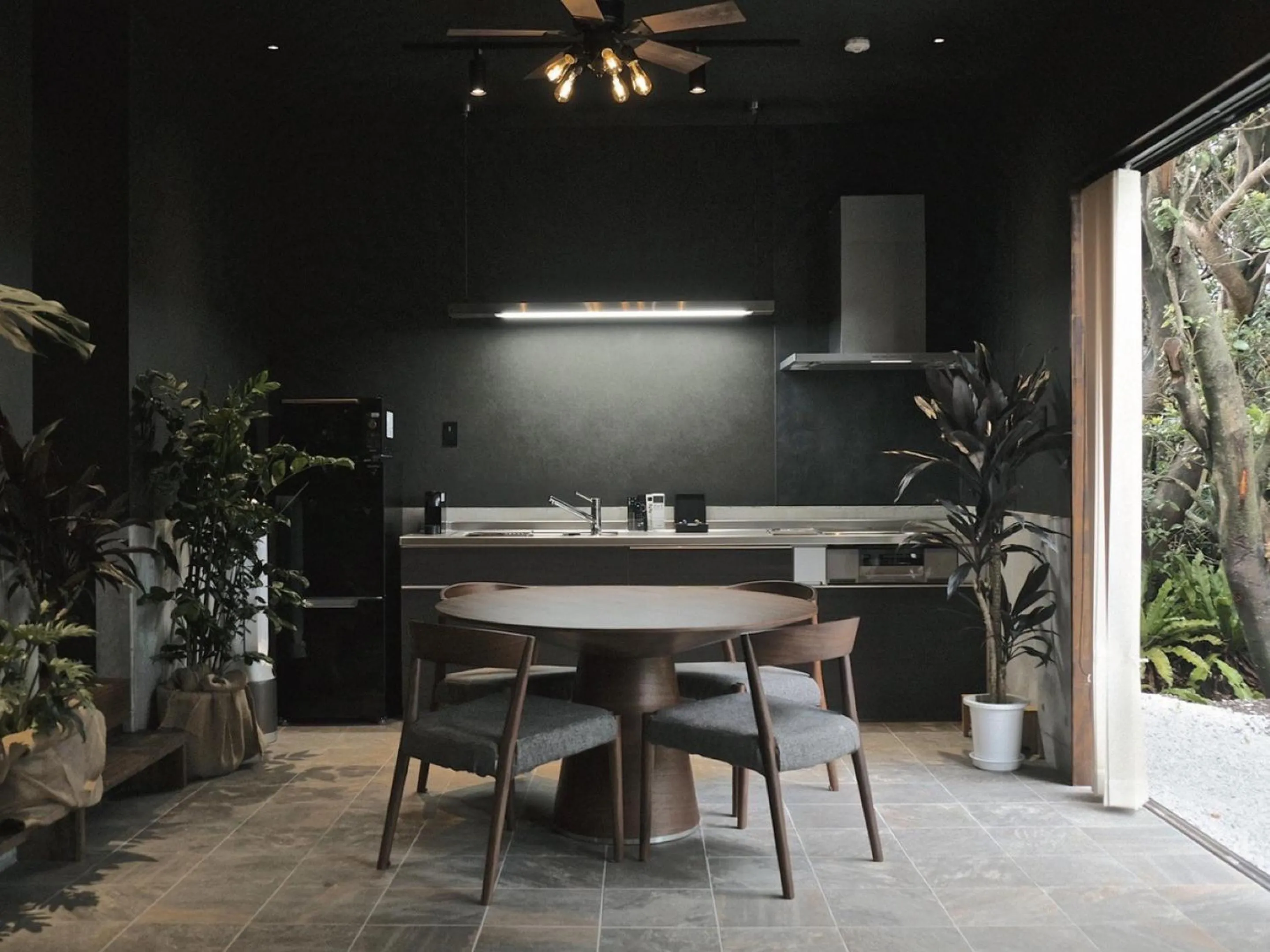 kitchen in LAVA SAUNA &VILLA