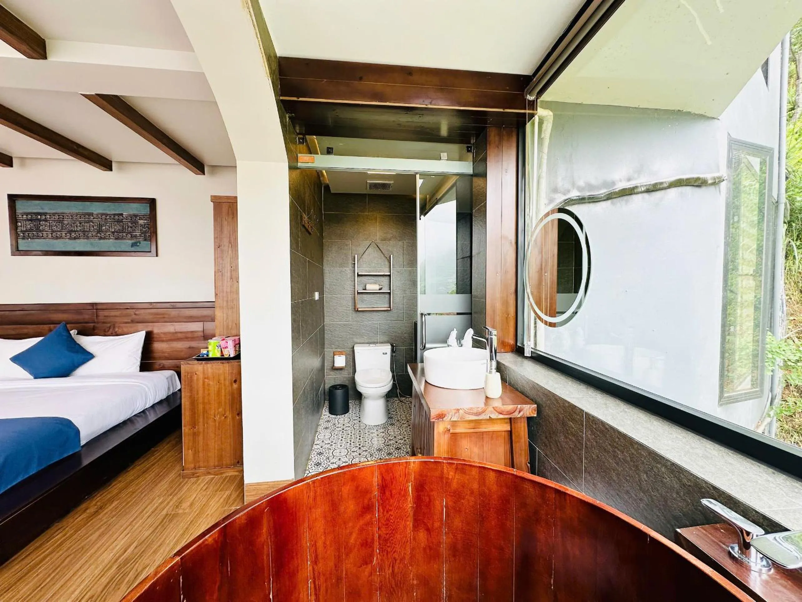 Toilet, Bed in Sapa Pine Hill Eco Lodge