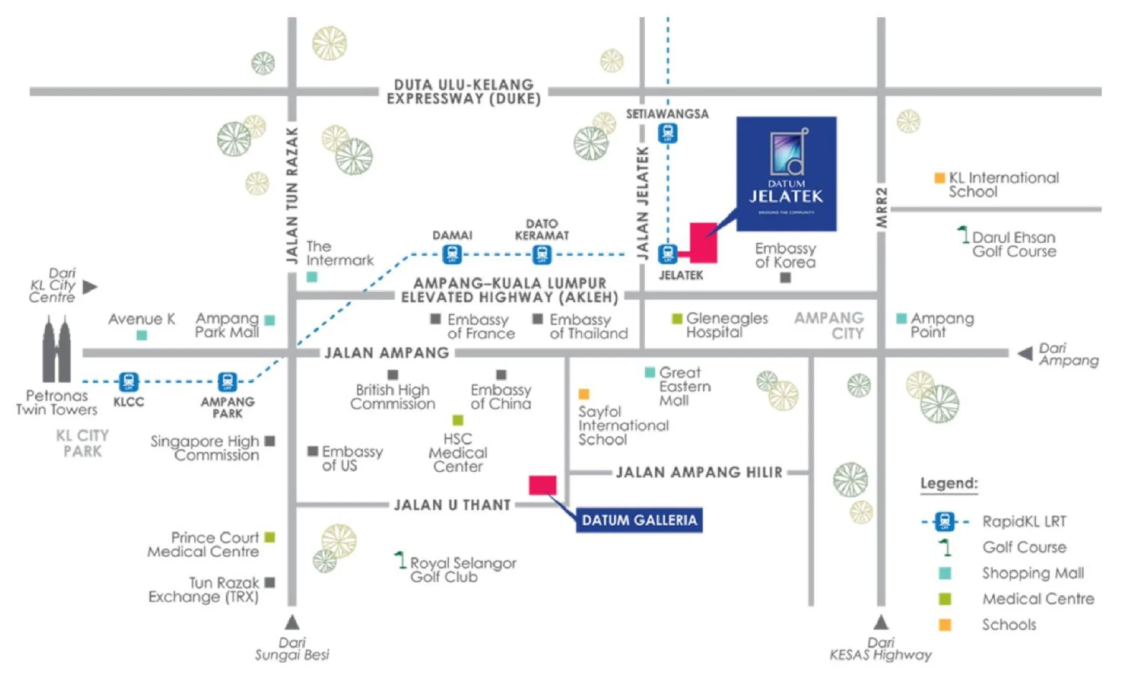Location in Datum Jelatek Sky Residence KLCC, Five Senses