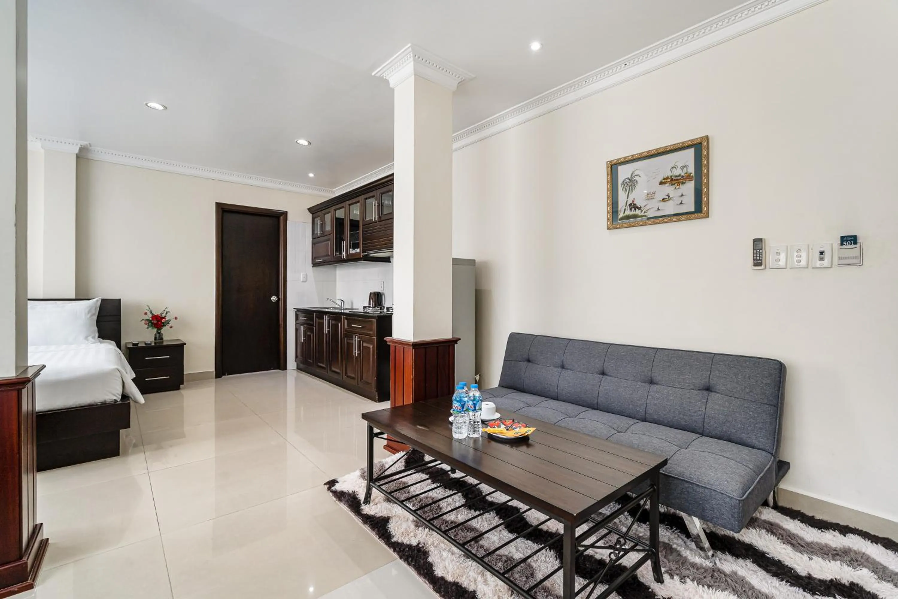 Bed in La Bonita Hotel and Apartments