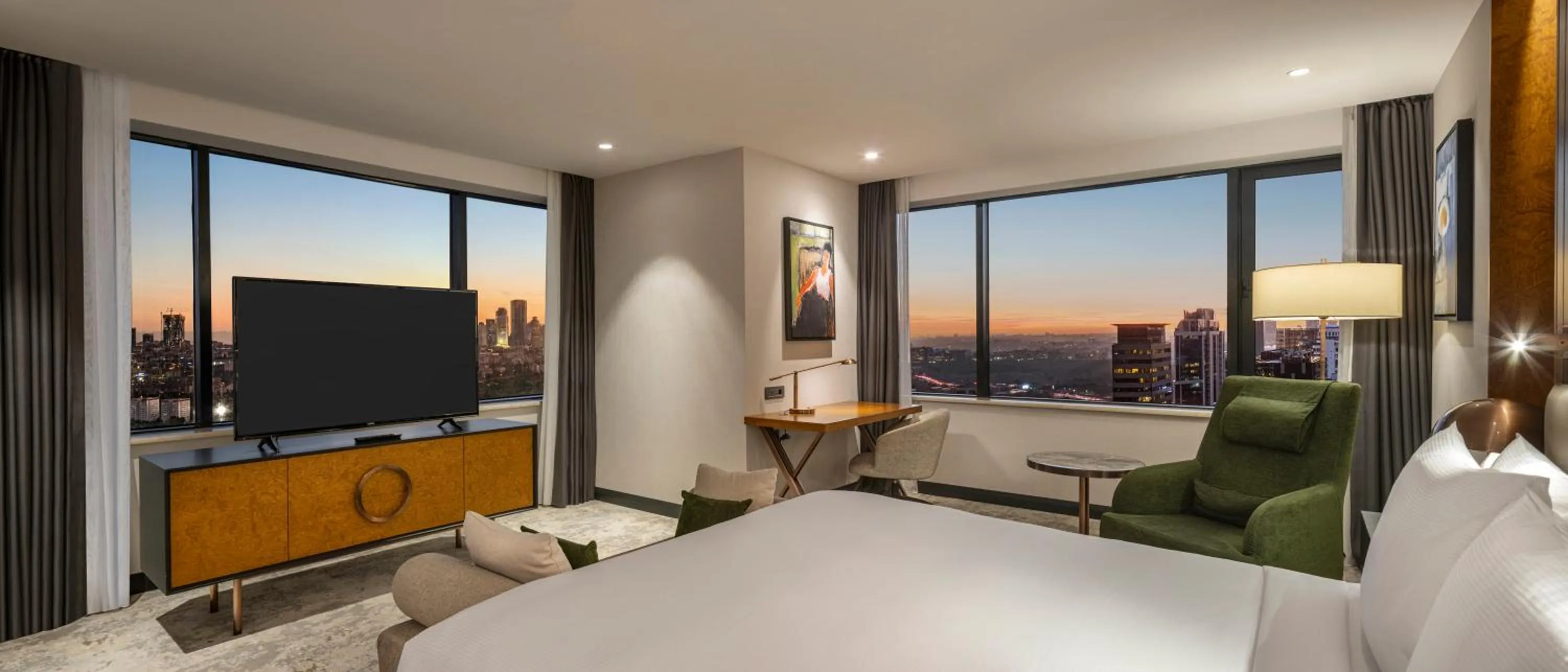 View (from property/room), Bed in Hilton Istanbul Maslak