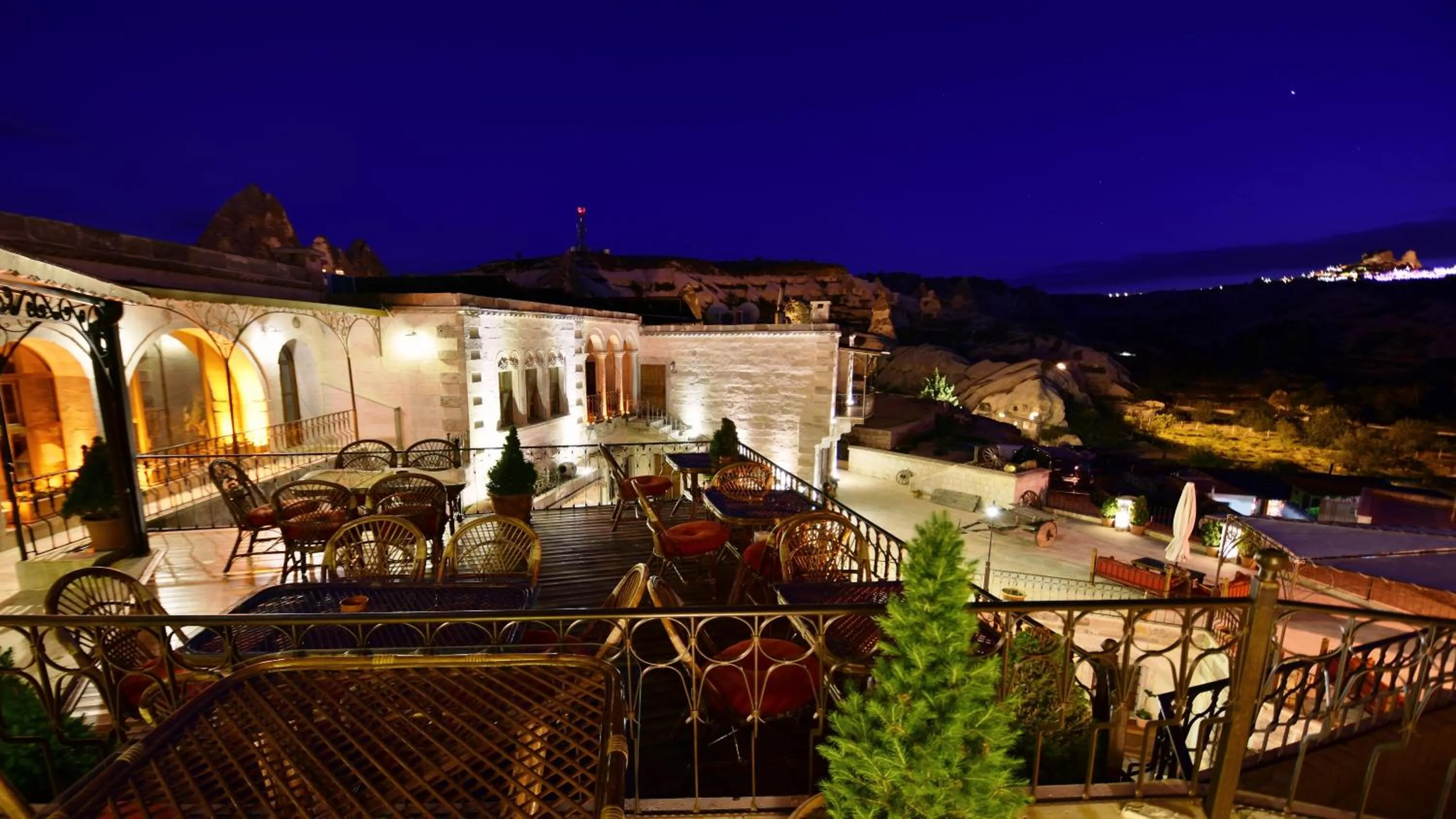 Patio in Harman Cave Hotel