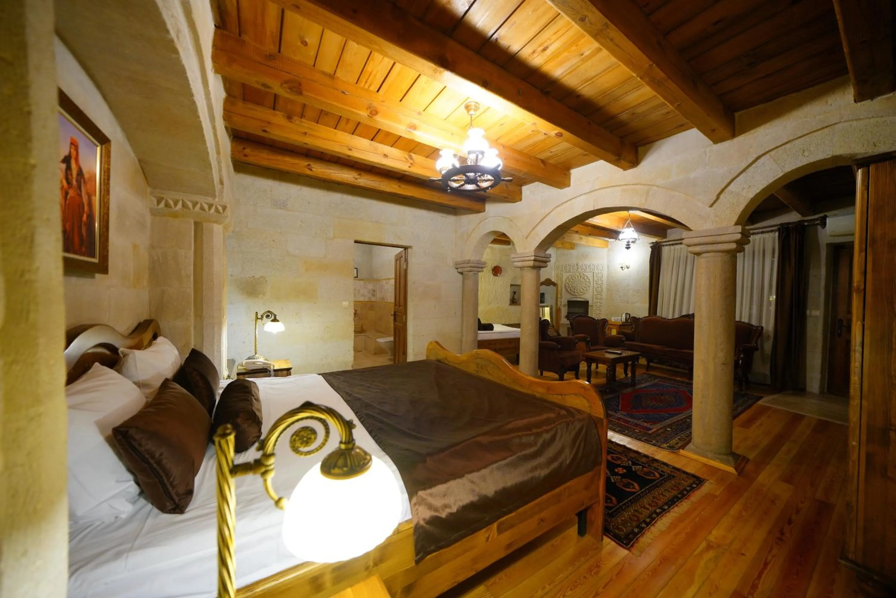 Bed in Harman Cave Hotel