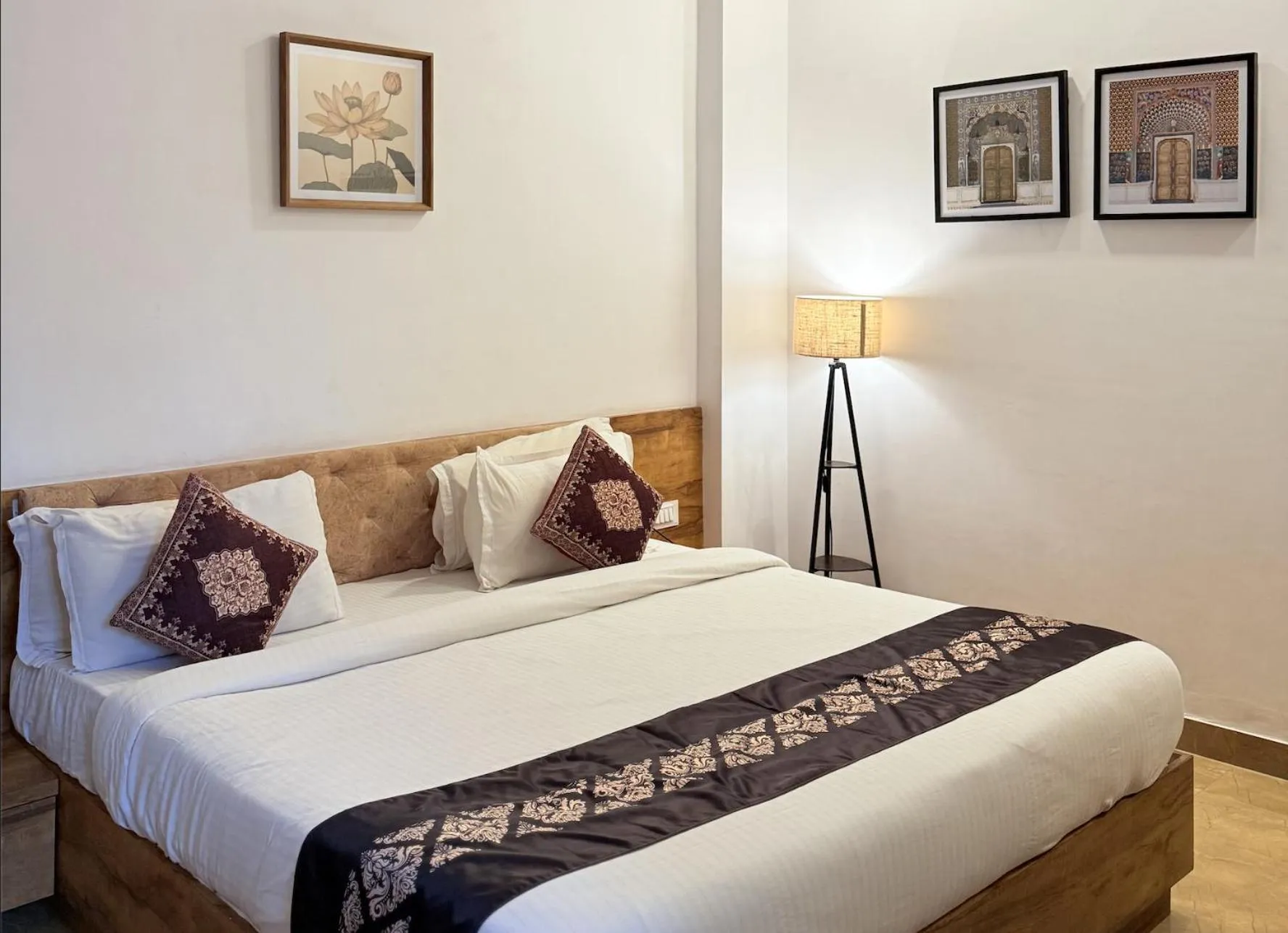 Bed in Hotel Haridas Haveli Udaipur