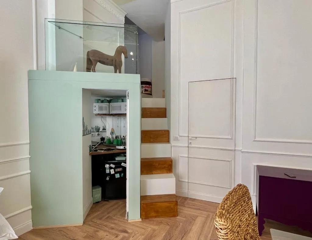 Kitchen or kitchenette in Happy Family Apartments Cairoli Studio