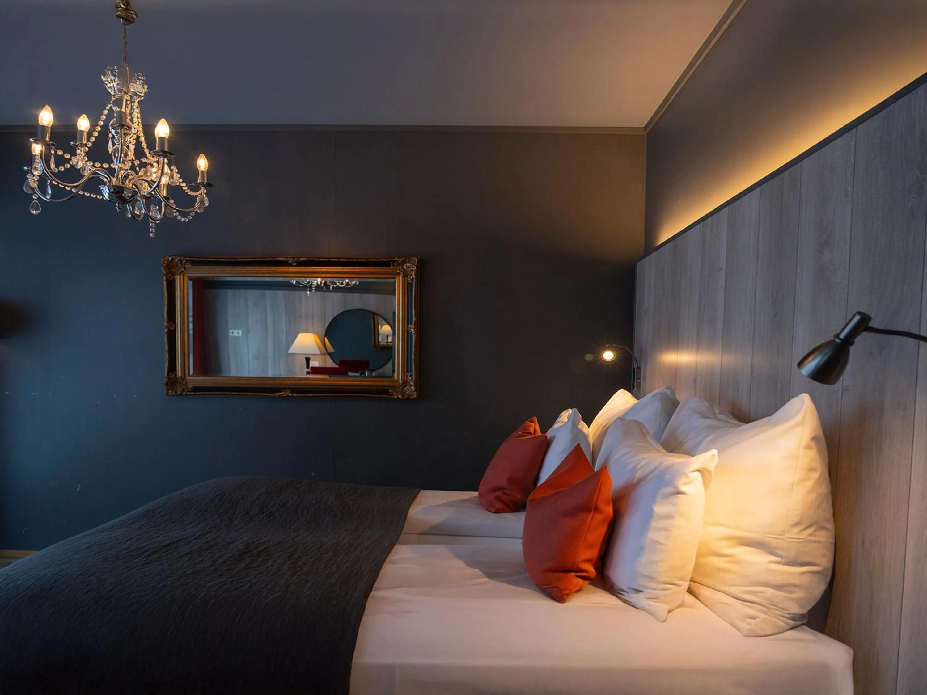 Bed in Arctic Panorama Lodge