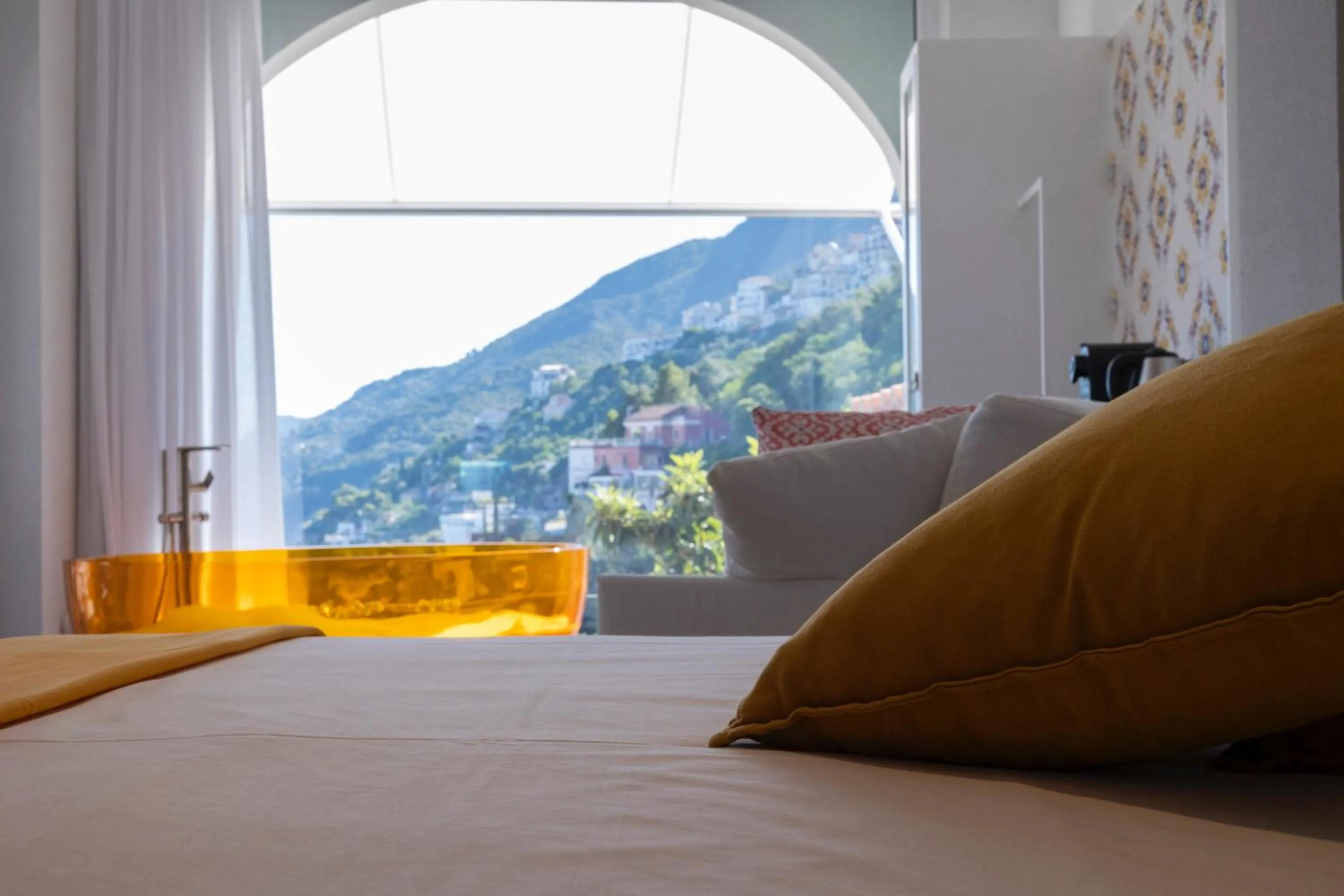 Bedroom, Bed in Decori Suites Amalfi Coast - Free Parking